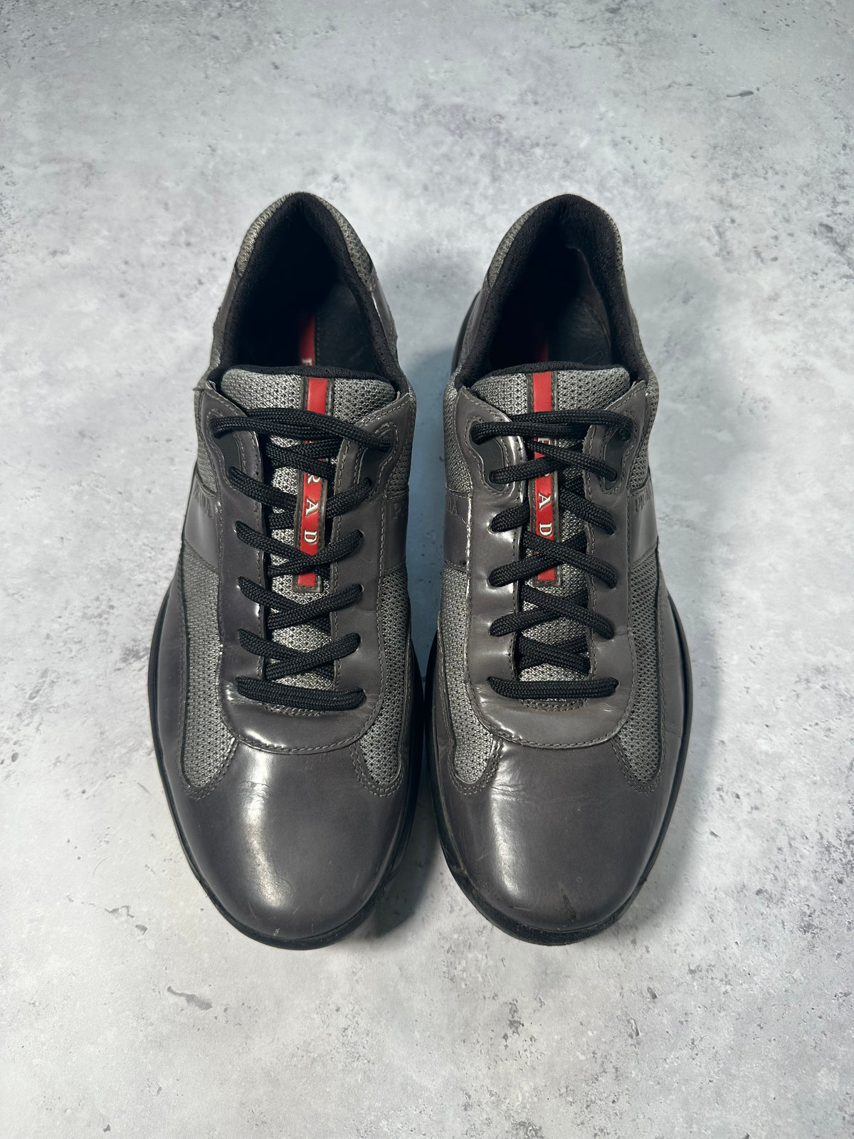 Prada Linea Rossa America’s Cup Sneakers in Patent Grey (fits UK9-9.5/EU43-44/US10-10.5)