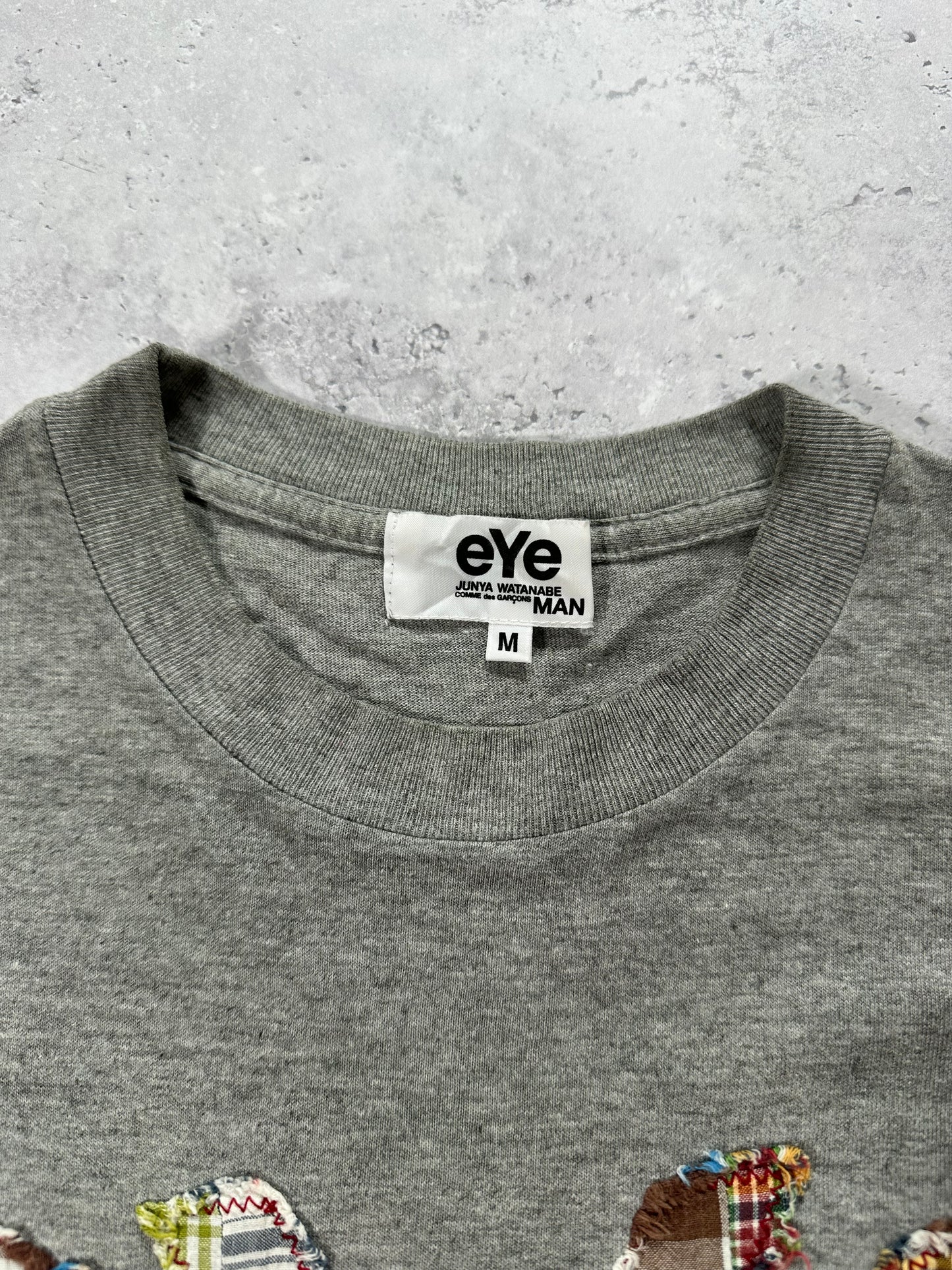 eYe Junya Watanabe MAN Comme des Garçons 2014-15 Plaid Distressed Spellout Tshirt (M)
