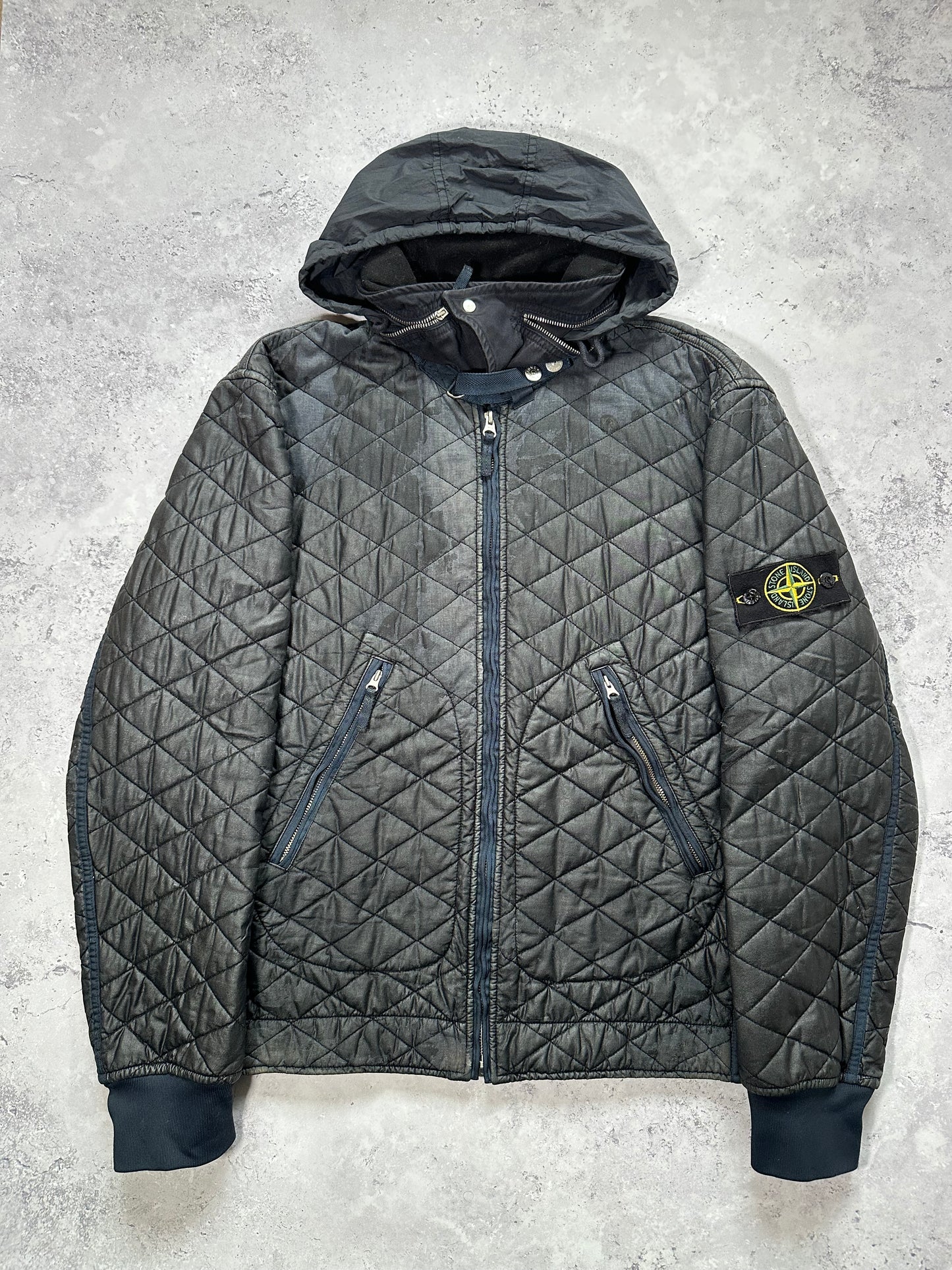 Stone Island 2010 Diamond Stitch Quilted Waxed Jacket (L)