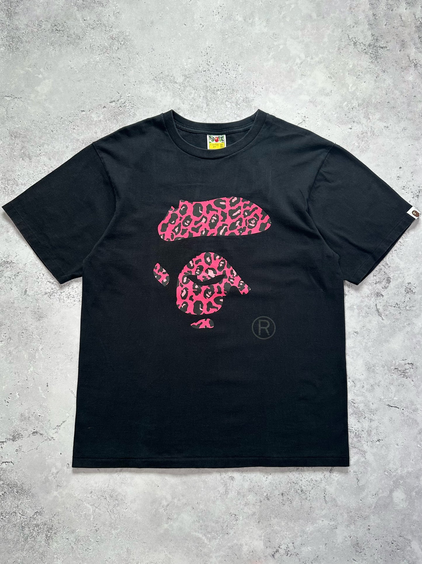 A Bathing Ape Bape 2012 Pink Leopard Camo Big Ape Head T-Shirt (XL)