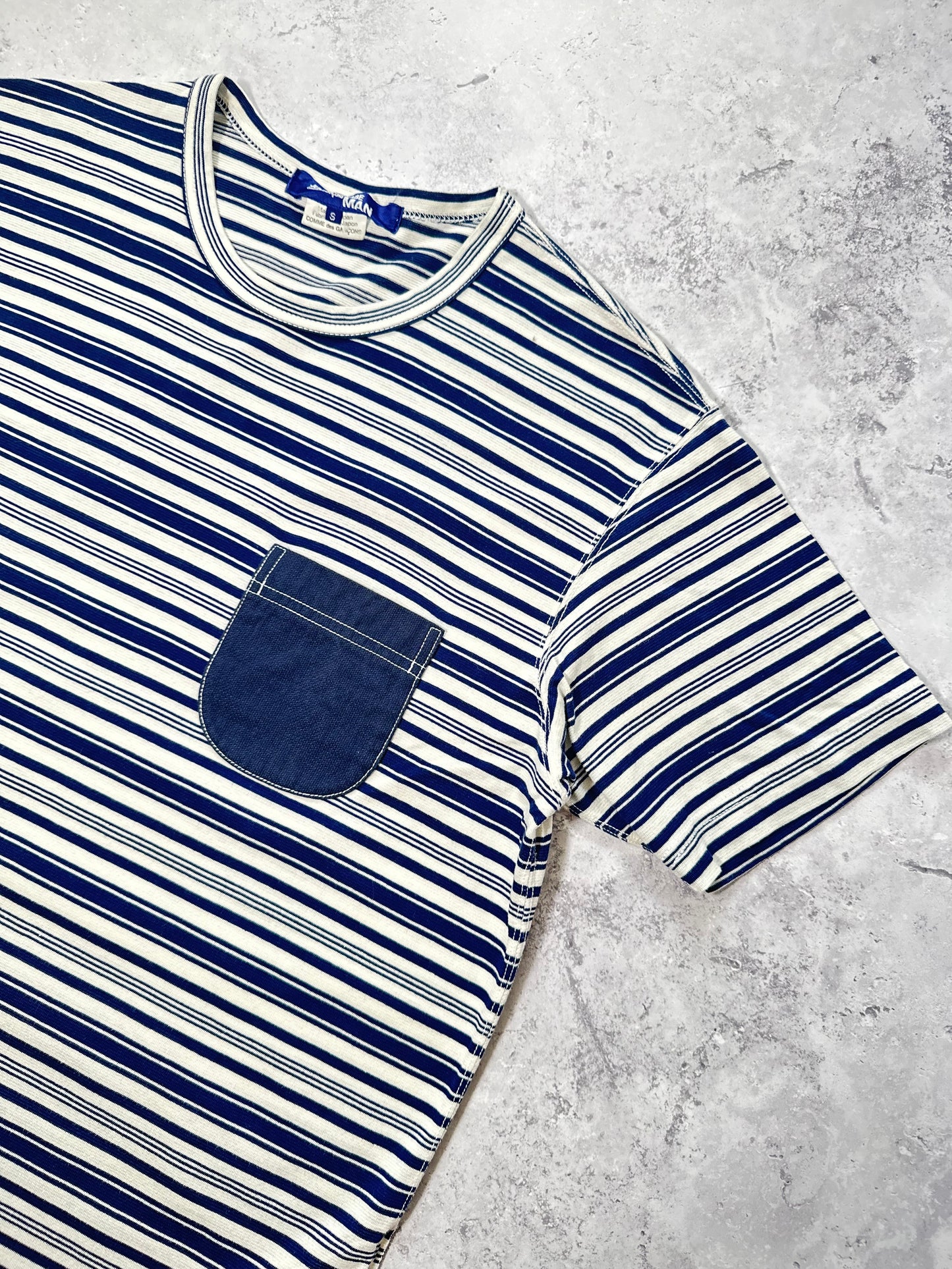 Junya Watanabe MAN Comme Des Garçons AD2017 Striped Pocket Tshirt (M)