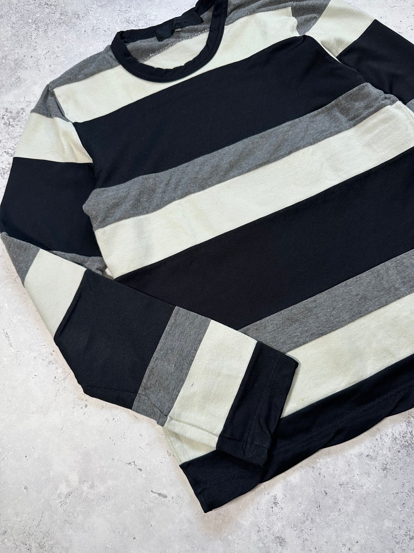 Comme Des Garçons AD2004 Reconstructed Striped Patchwork Longsleeve Tshirt (XS/S)