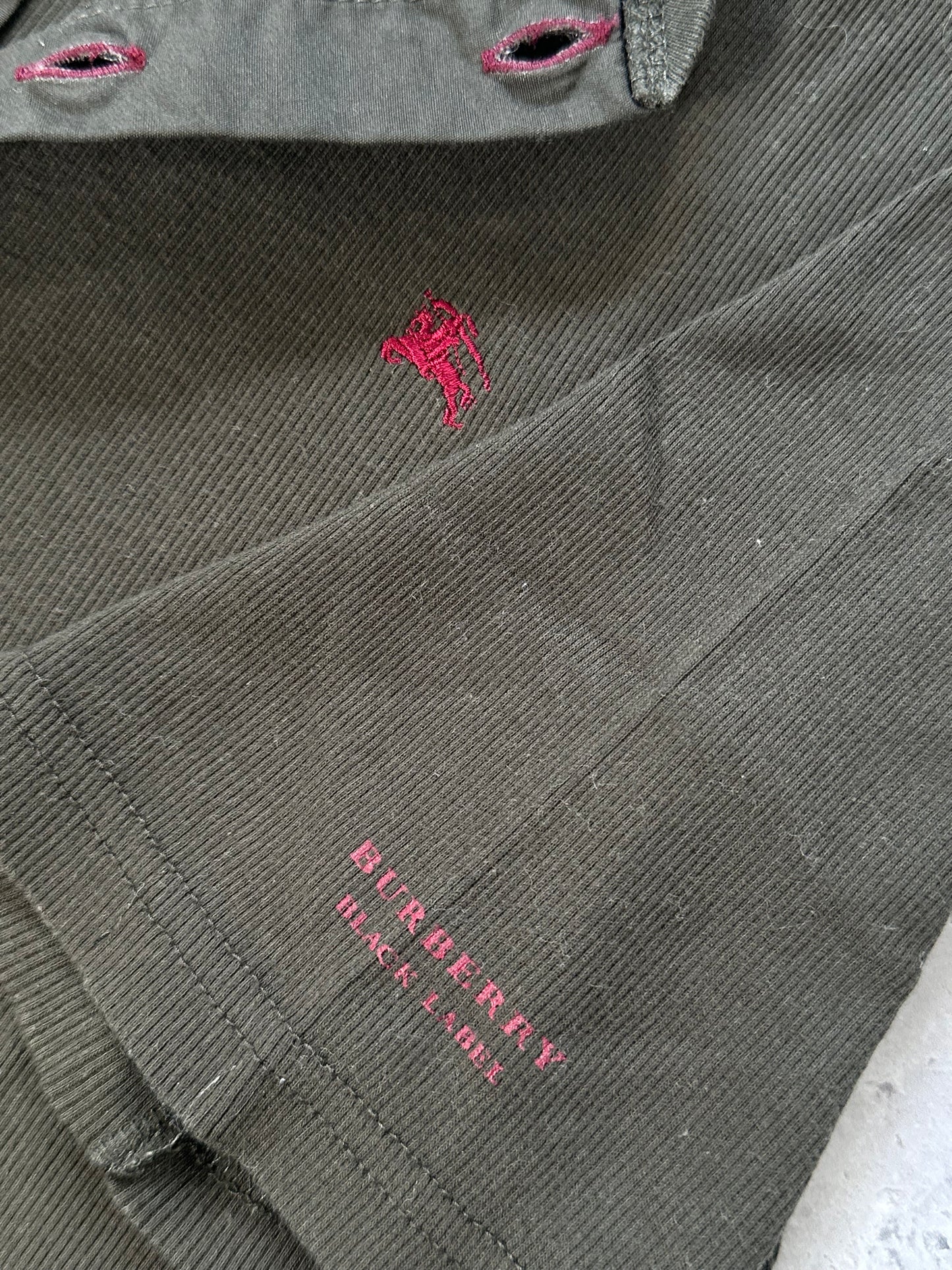 Burberry Black Label Ribbed Cotton Henley T-Shirt (S)