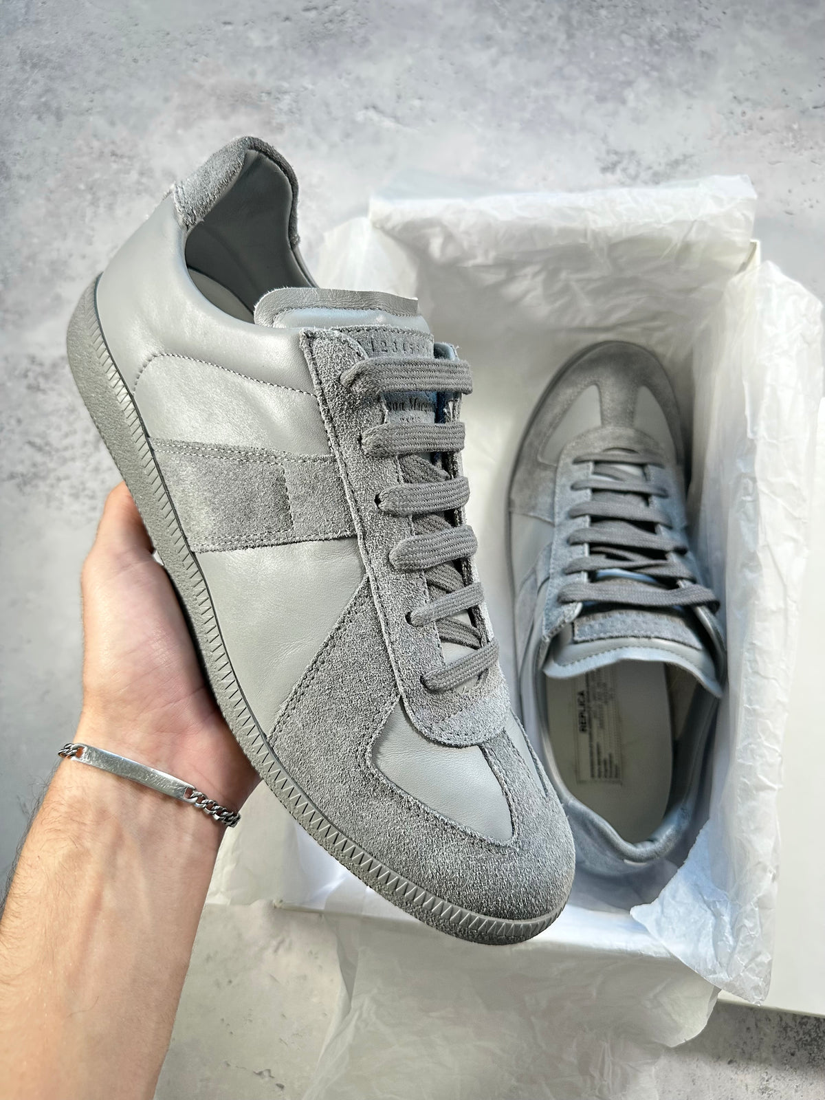 Maison Margiela 2018 GAT Low Sneakers in Cloud Grey (EU45 / UK11 / US12)