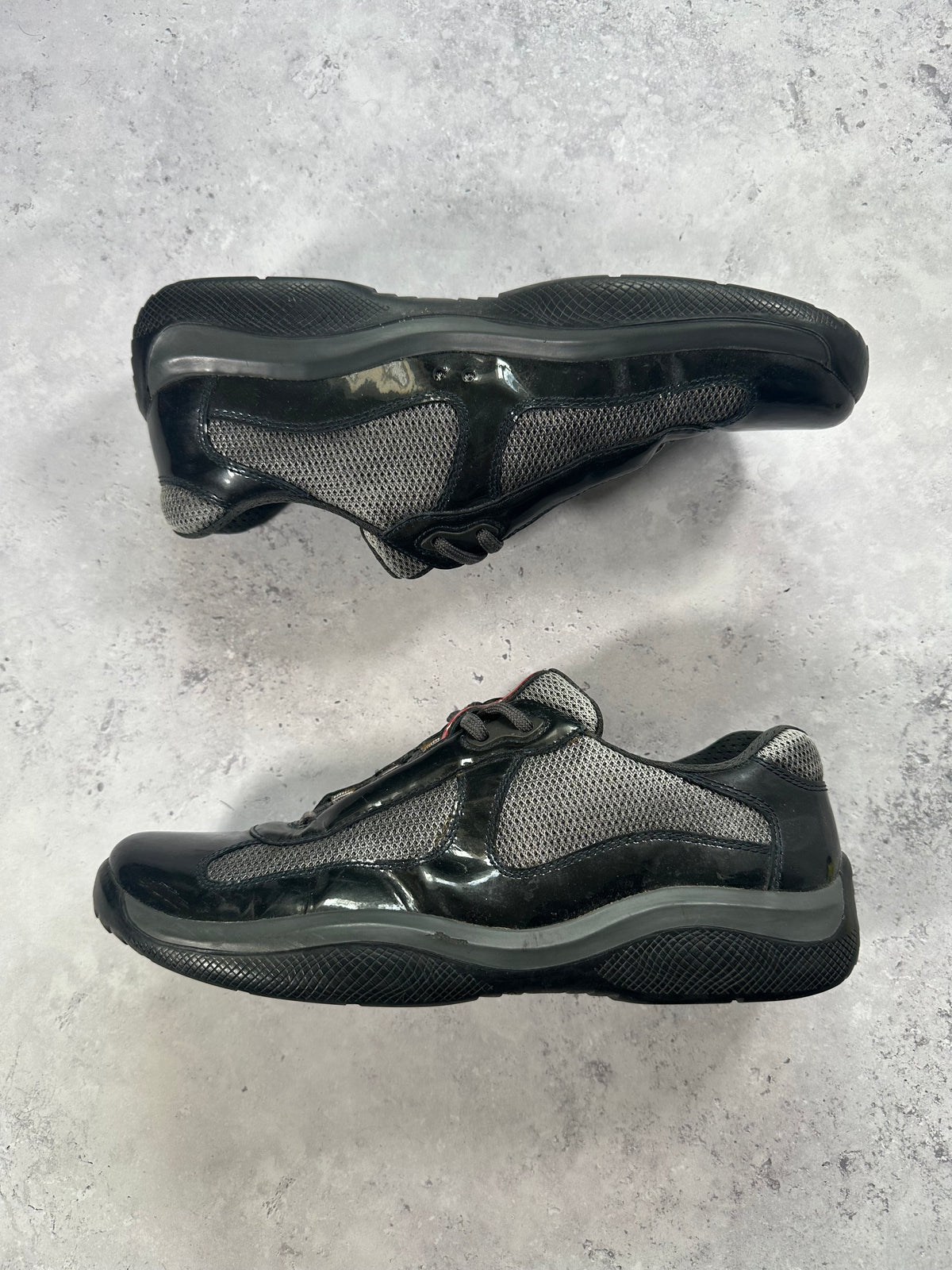 Prada Linea Rossa America’s Cup Sneakers in Patent Black (UK7-7.5/EU40-40.5/ US8-8.5)