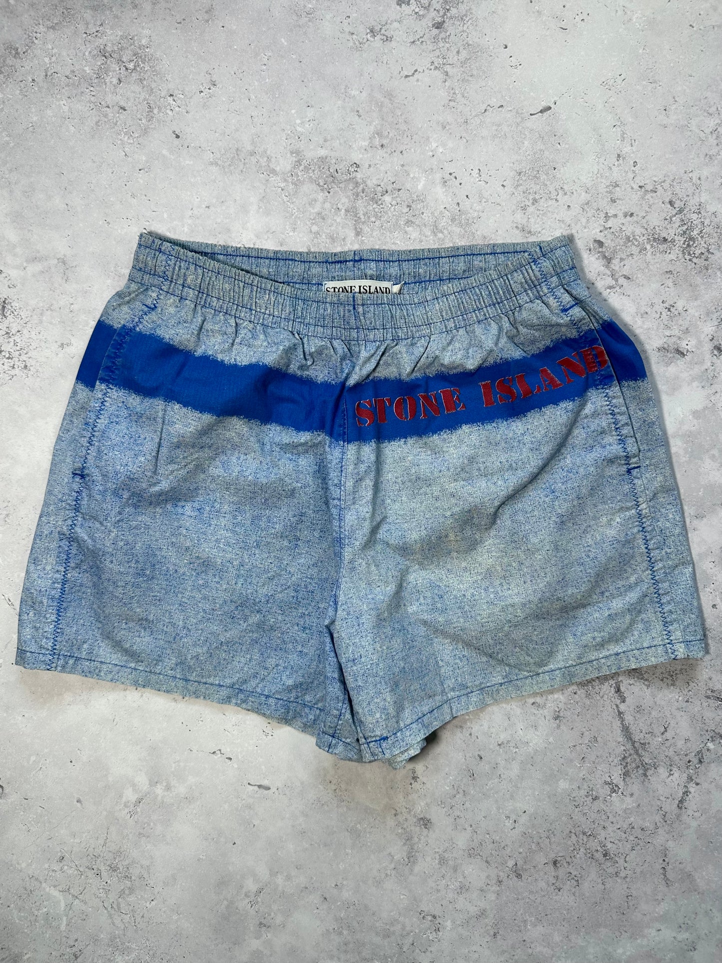 Stone Island 1995 Spell Out Deck Shorts