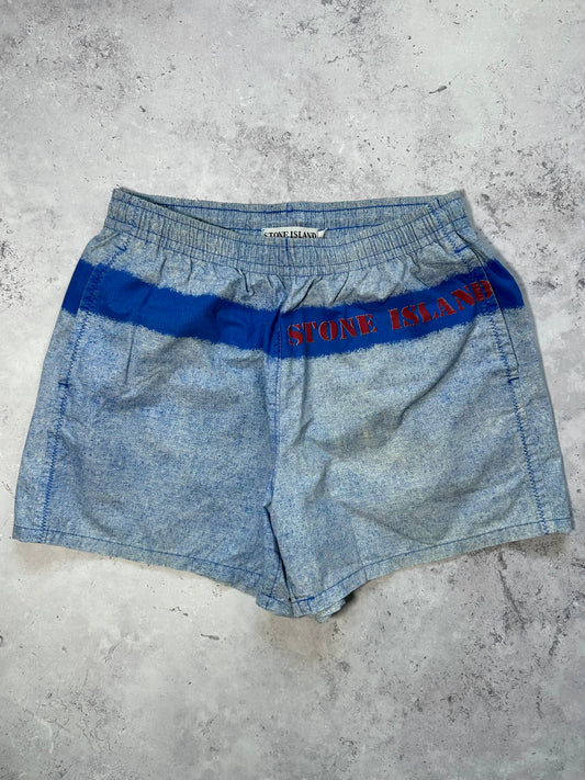 Stone Island 1995 Spell Out Deck Shorts