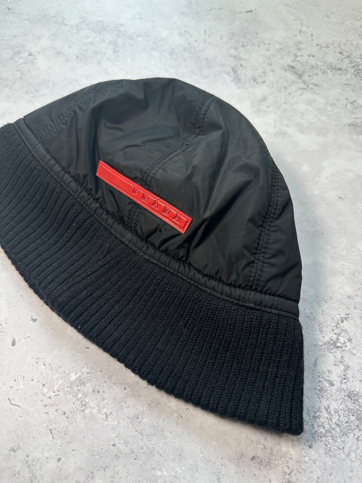 Prada Sport Linea Rossa 2006 Nylon Wool Bucket Beanie Hat