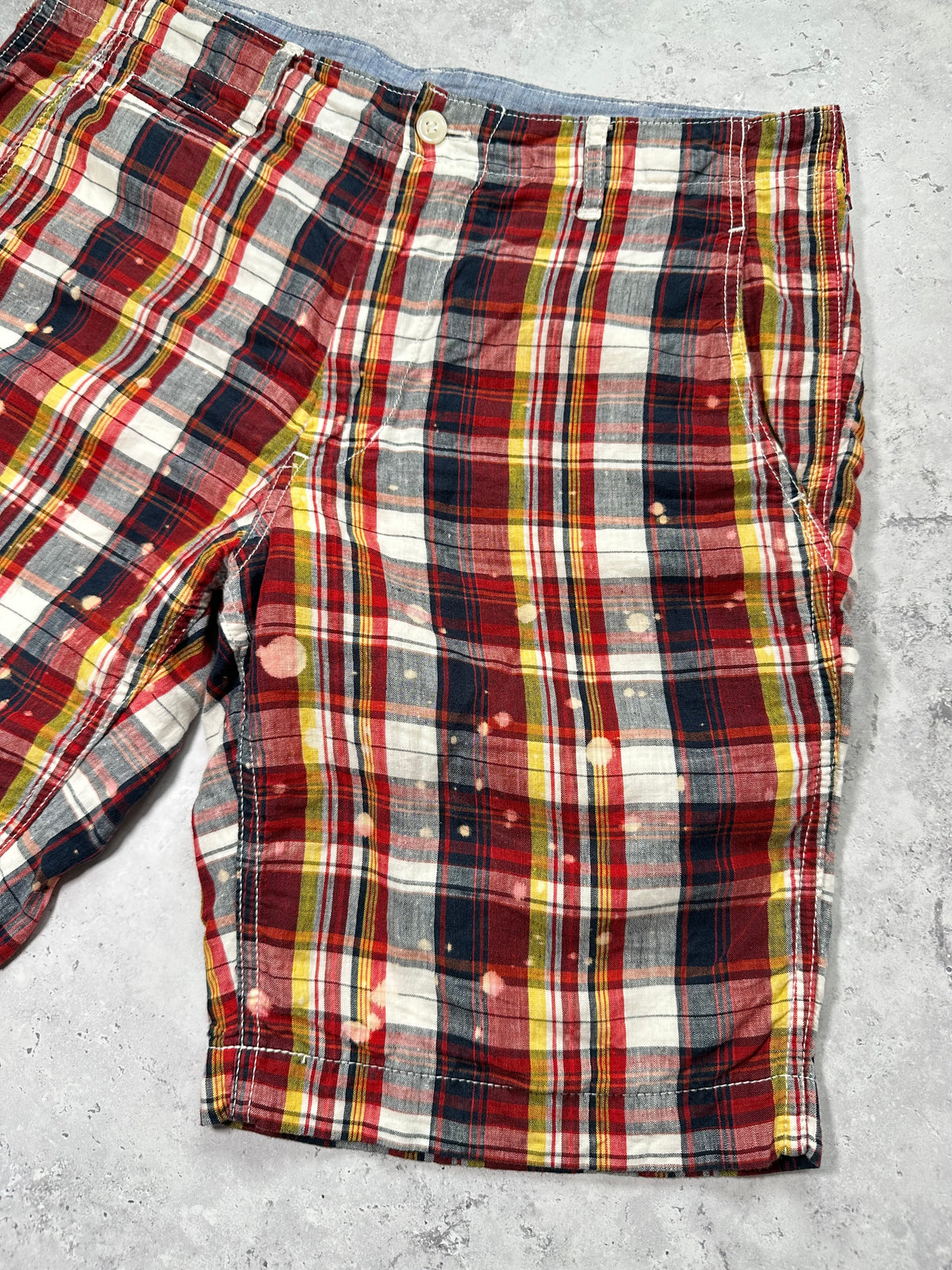 Comme des Garçons Homme AD2012 Plaid Bleached Shorts (Waist 32”)