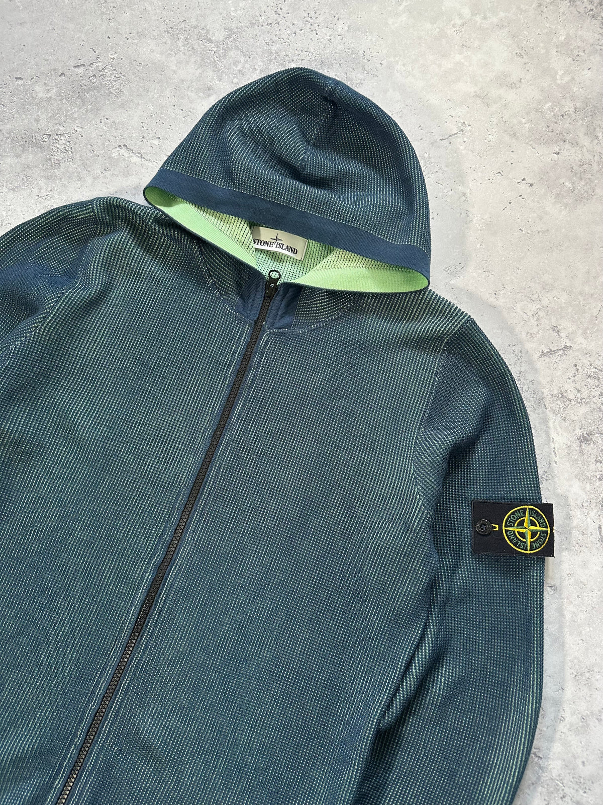 Stone Island 2017 Bicolour Striped Cuff Zip Hoodie (S/M)