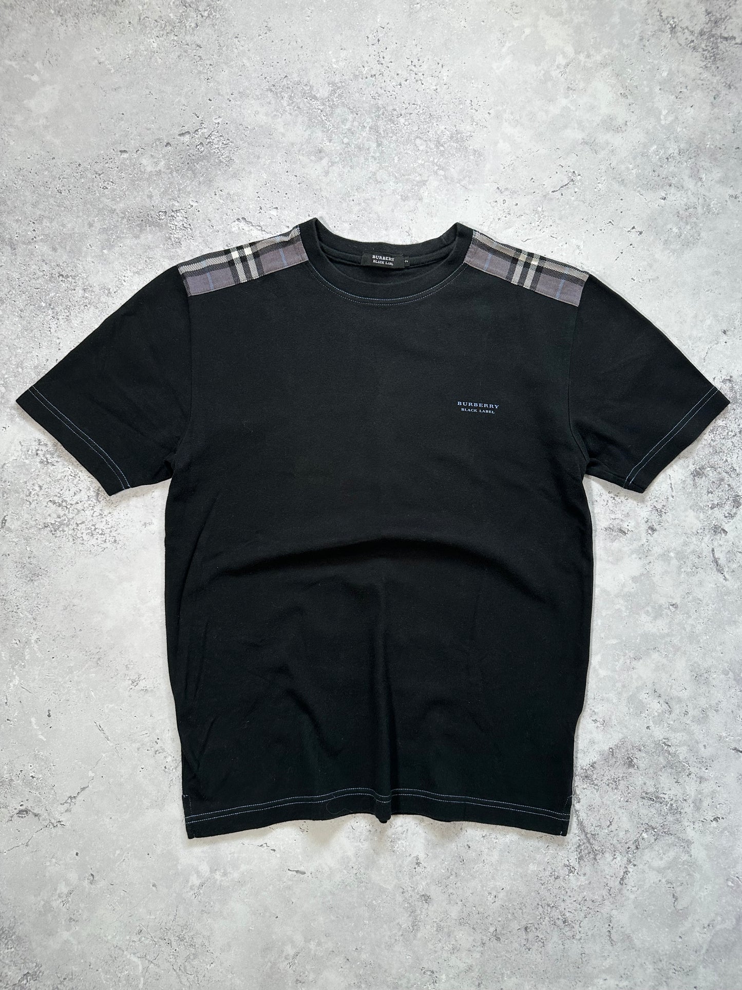 Burberry Black Label 2008 Spellout Shoulder Check Tshirt (S)