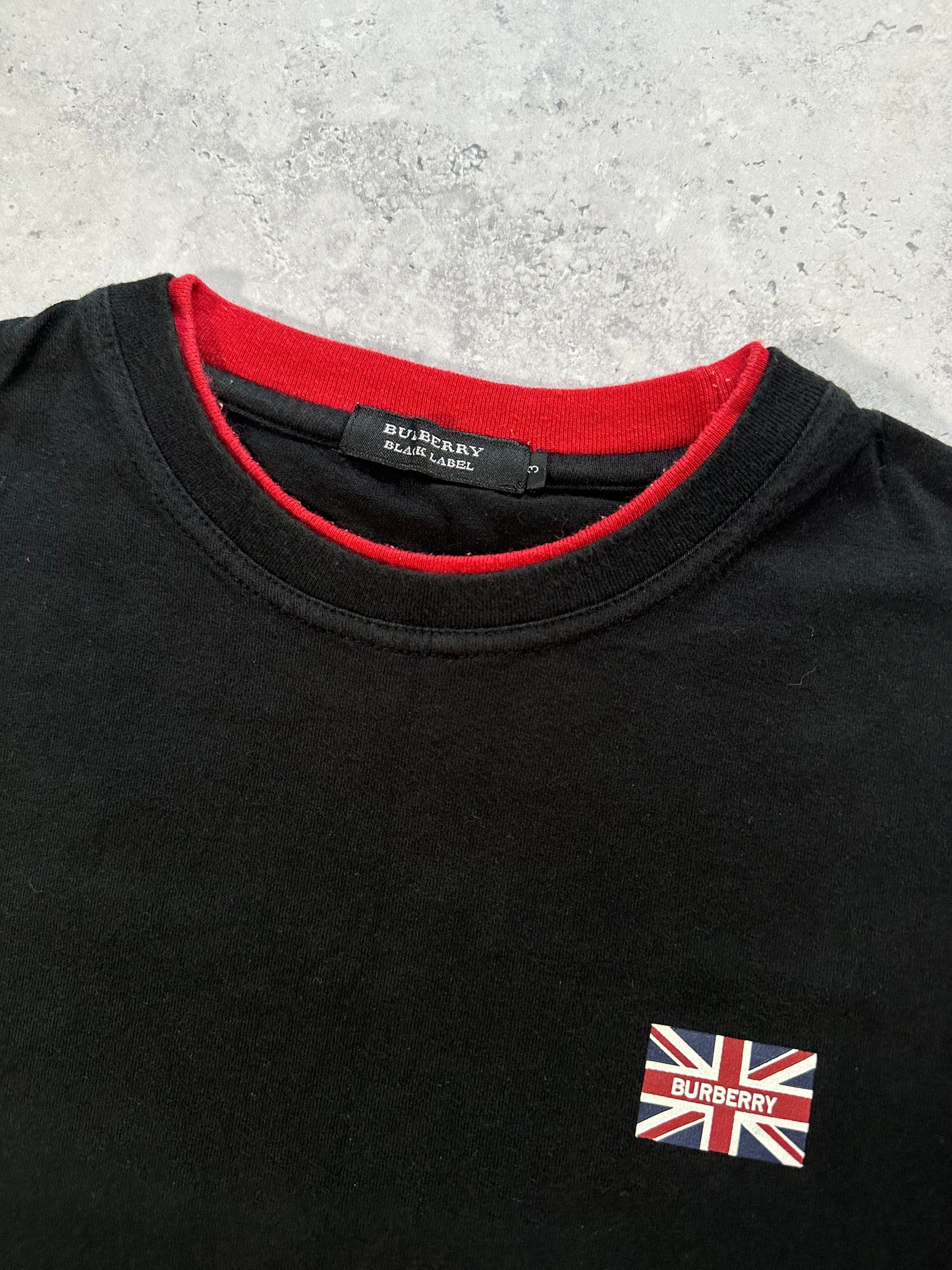 Burberry Black Label 2009 Union Jack Spellout T-shirt(M)