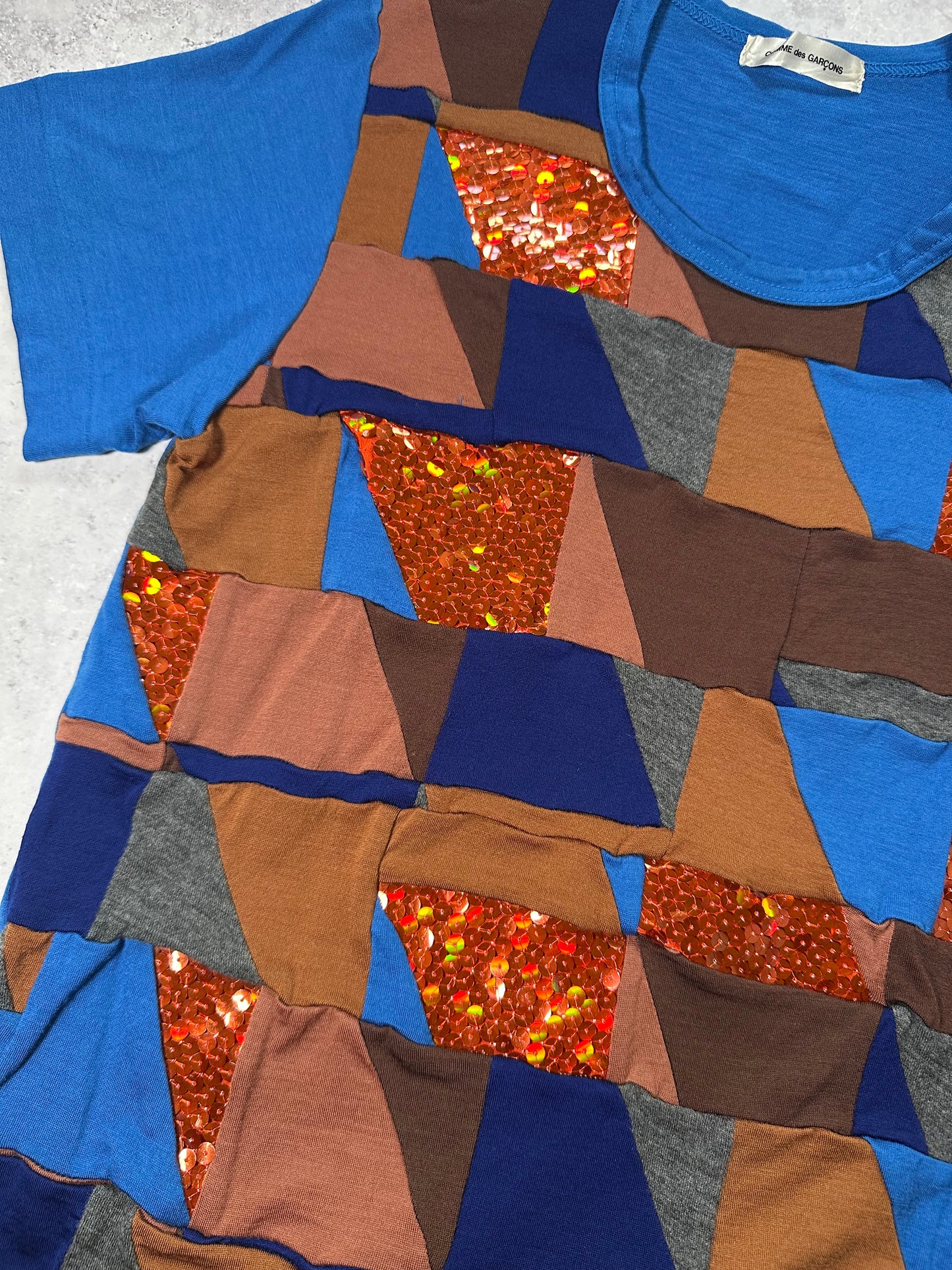 Comme des Garçons AD1999 Geometric Patchwork Sequinned Tshirt (S)