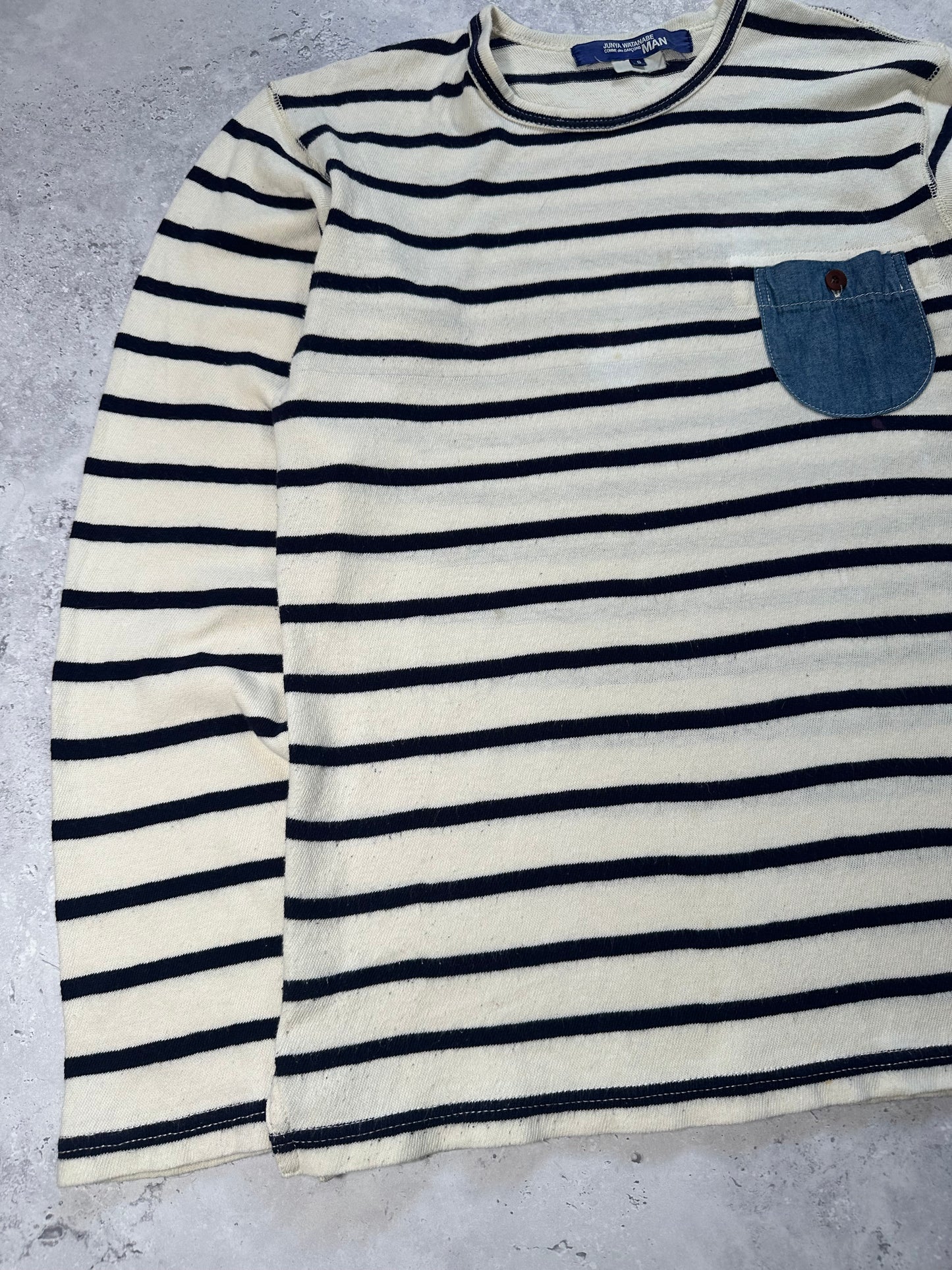 Junya Watanabe MAN Comme des Garçons AD2011 Stripe Pocket Longsleeve Tshirt