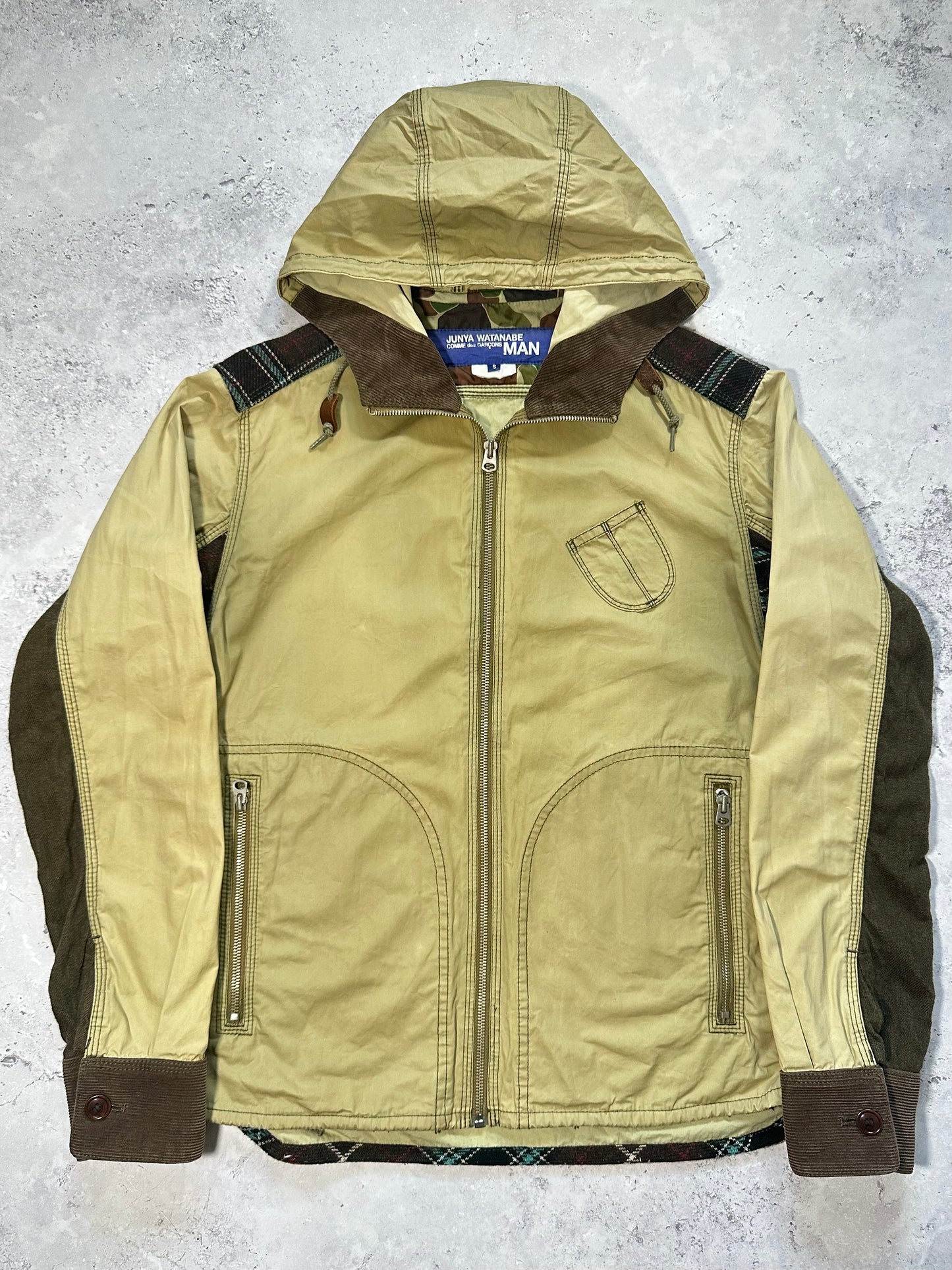 Junya Watanabe MAN Comme des Garçons AD2010 Plaid Patchwork Hooded Jacket (S/M)