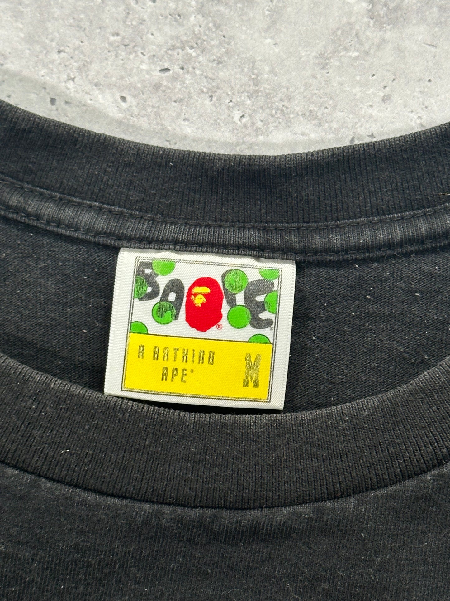 A Bathing Ape Bape Velour College Spellout Logo T-Shirt (M)