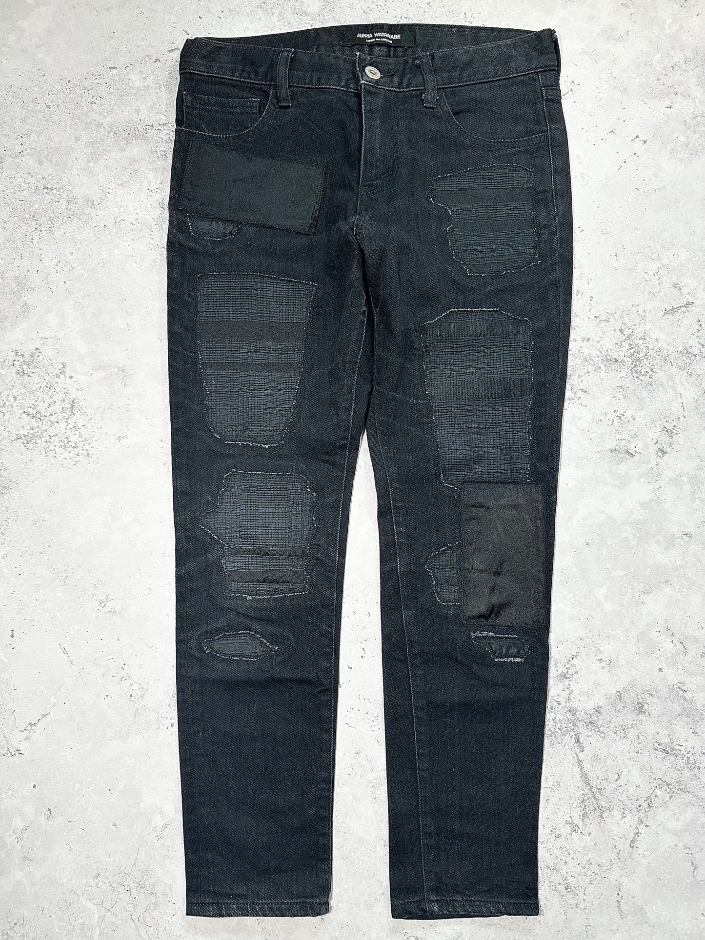 Junya Watanabe Comme des Garçons AD2017 Patchwork Cropped Jeans Trousers (XS / 29”)