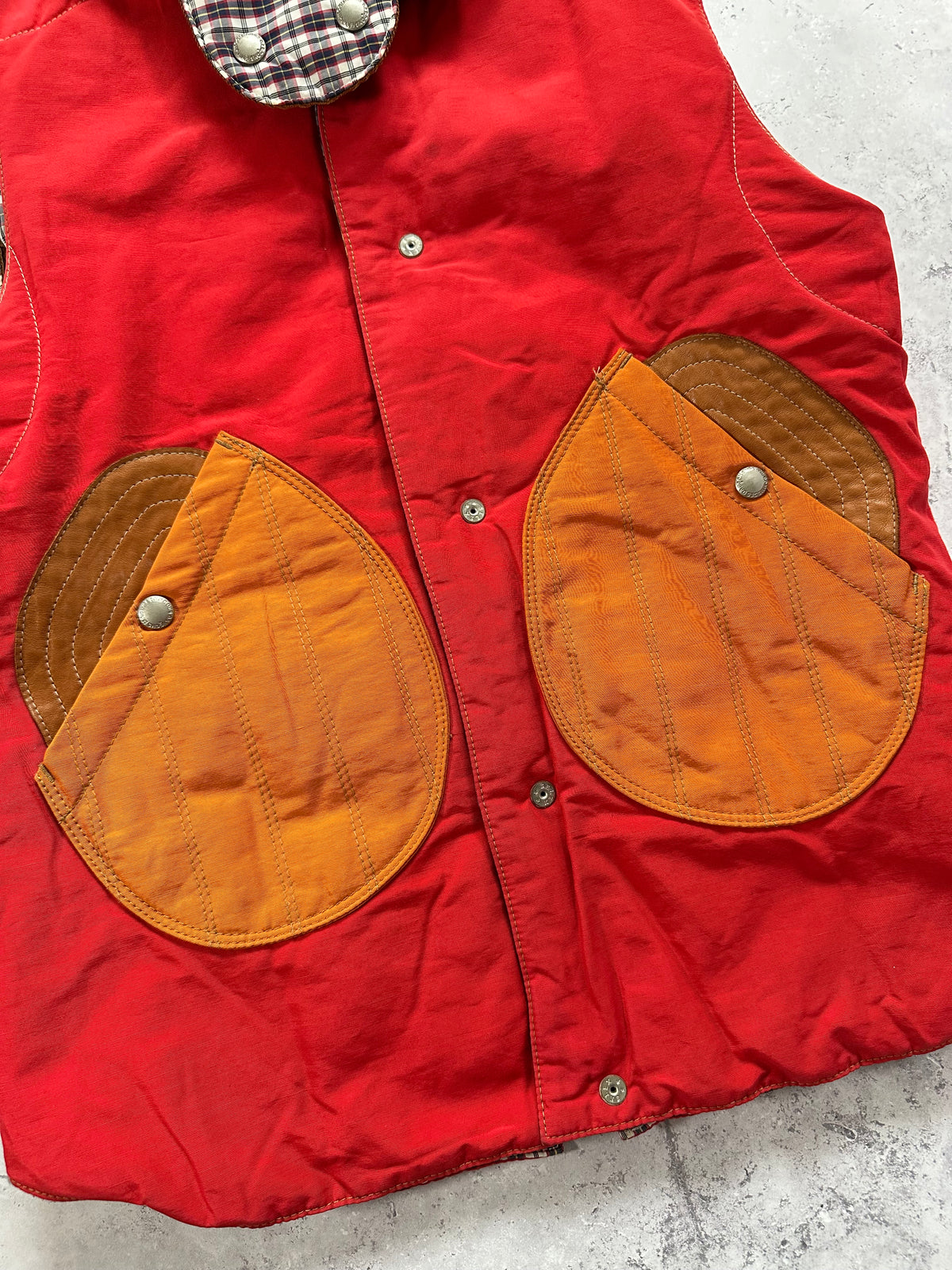 Junya Watanabe MAN Comme des Garçons 2009 Plaid Reversible Hooded Vest (XS-S)