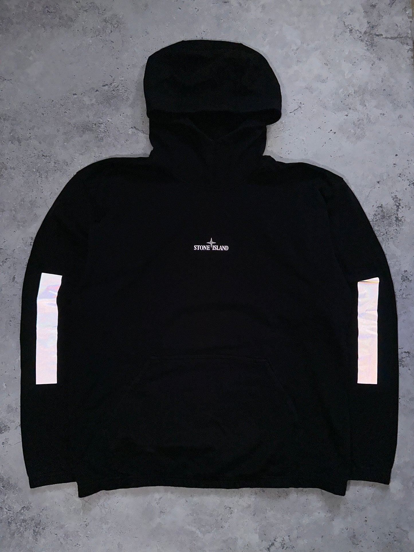 Stone Island Reflective Panel Spell Out Hoodie (L)