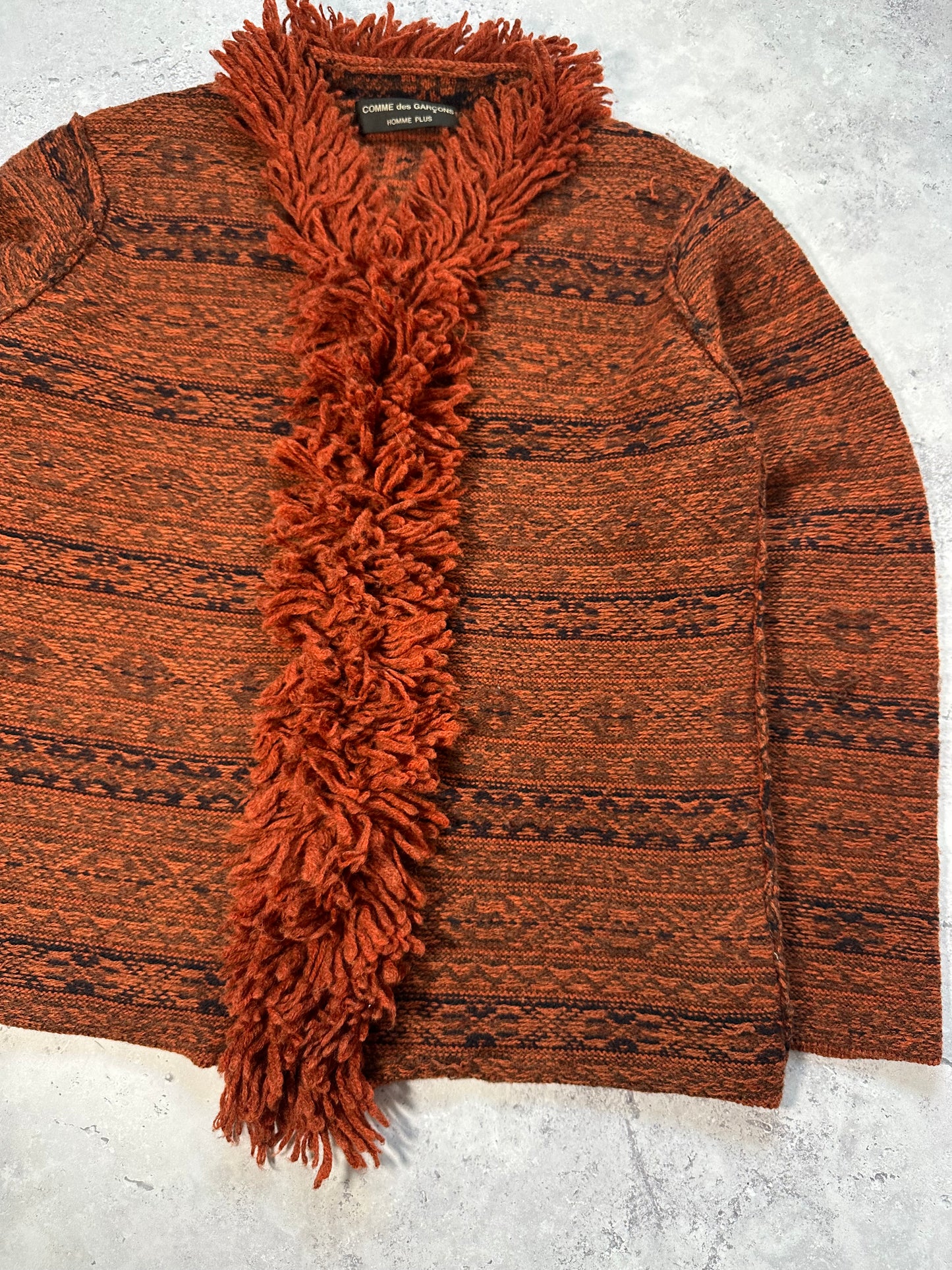 Comme Des Garçons Homme Plus 1999 Fringe Wool Knit Zip Jumper (M/L)