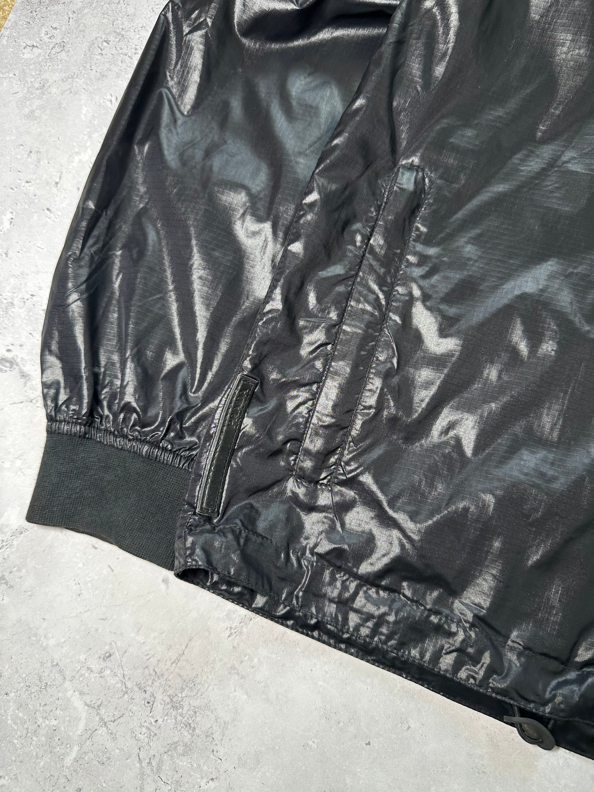 Prada Sport 2006 Black Tab Glossy Shell Zip Jacket (S)