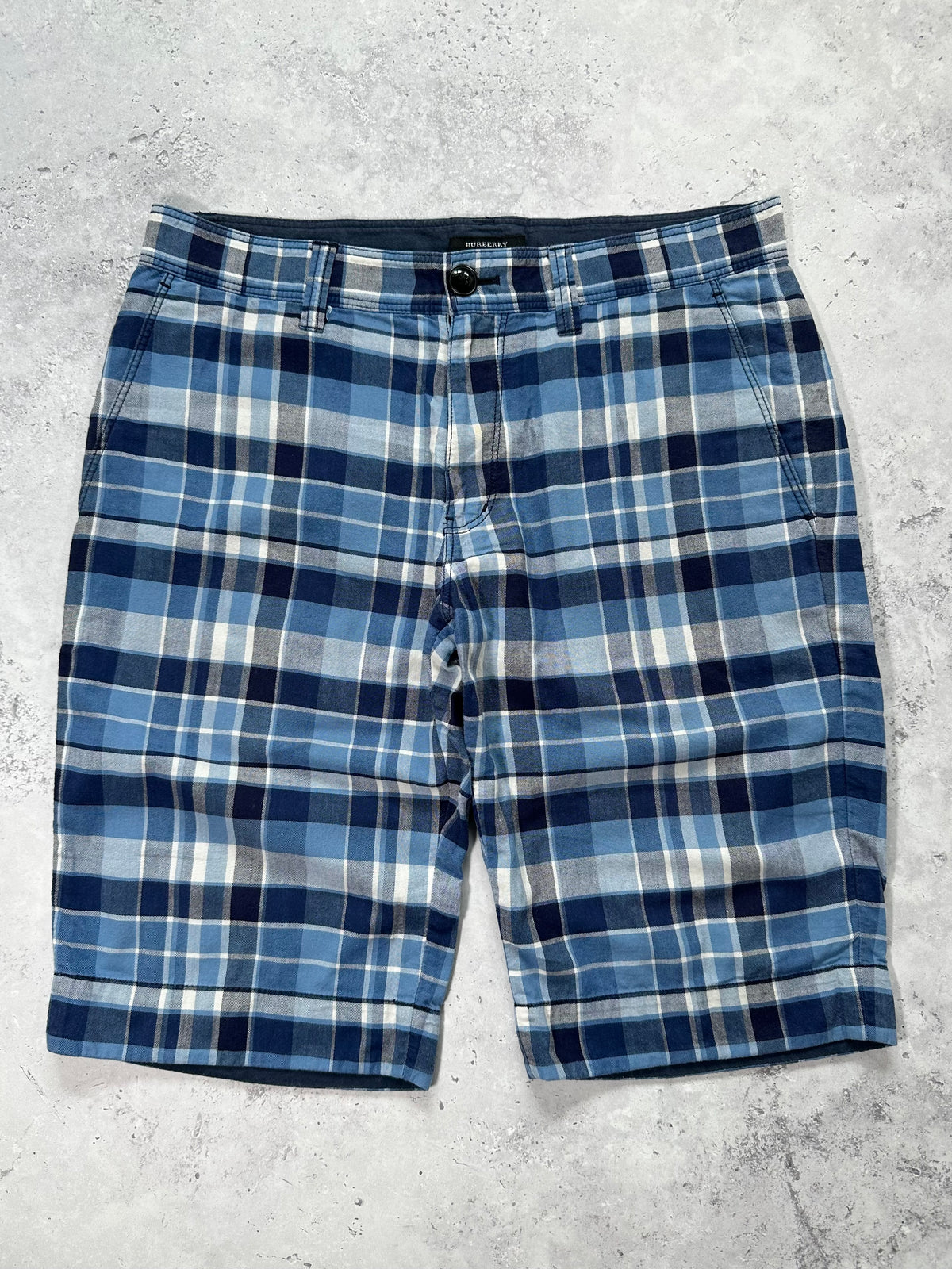 Burberry Black Label 2007 Blue Plaid Shorts (Waist 32” / 79cm)