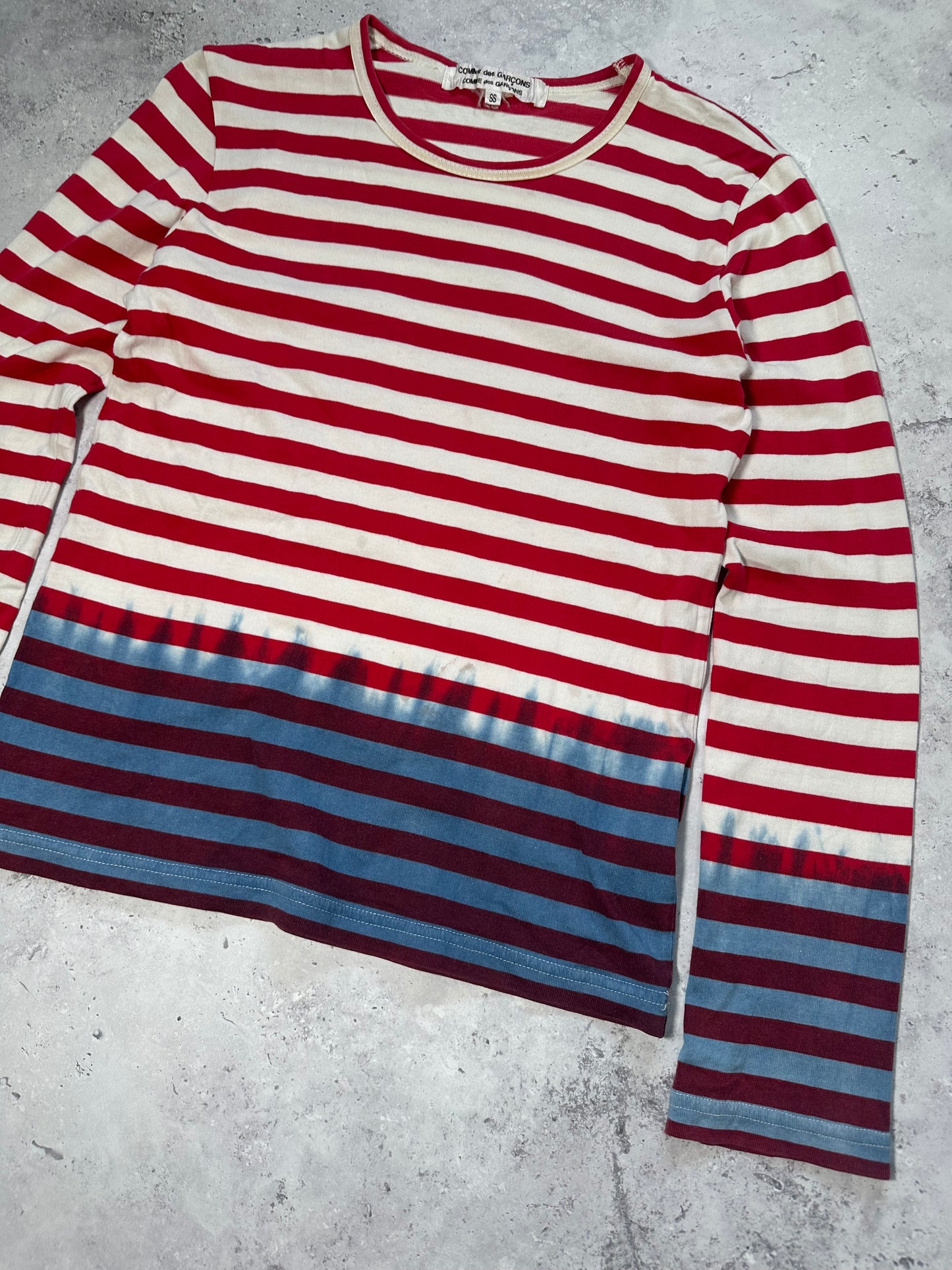 Comme des Garçons AD2007 Dip Dyed Stripe Longsleeve Tshirt (XS)