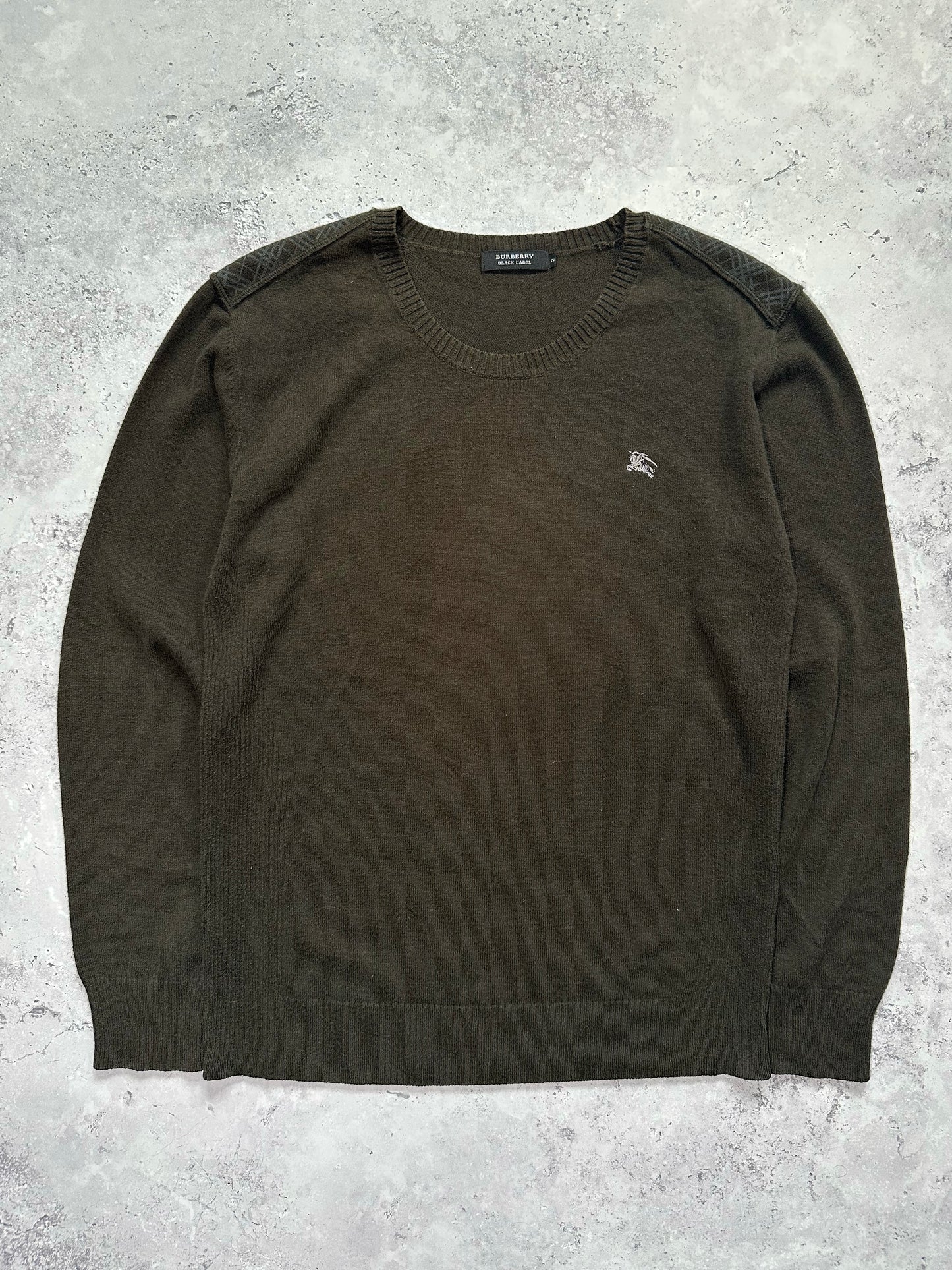 Burberry Black Label 2008 Cotton & Cashmere Shoulder Check Sweatshirt (S)