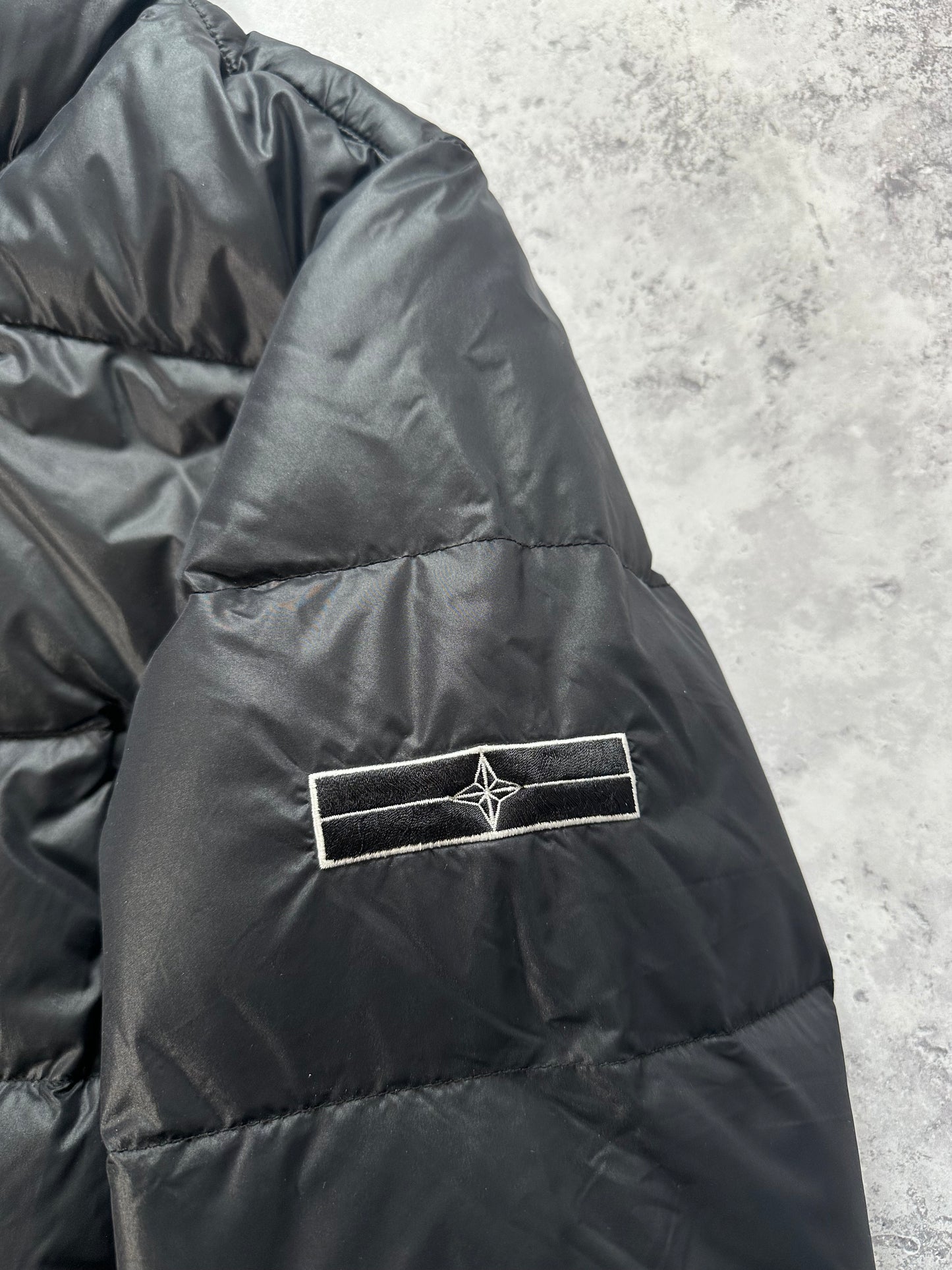 Stone Island AW2007 Asymmetrical Zip Goose Down Puffer Jacket (S)