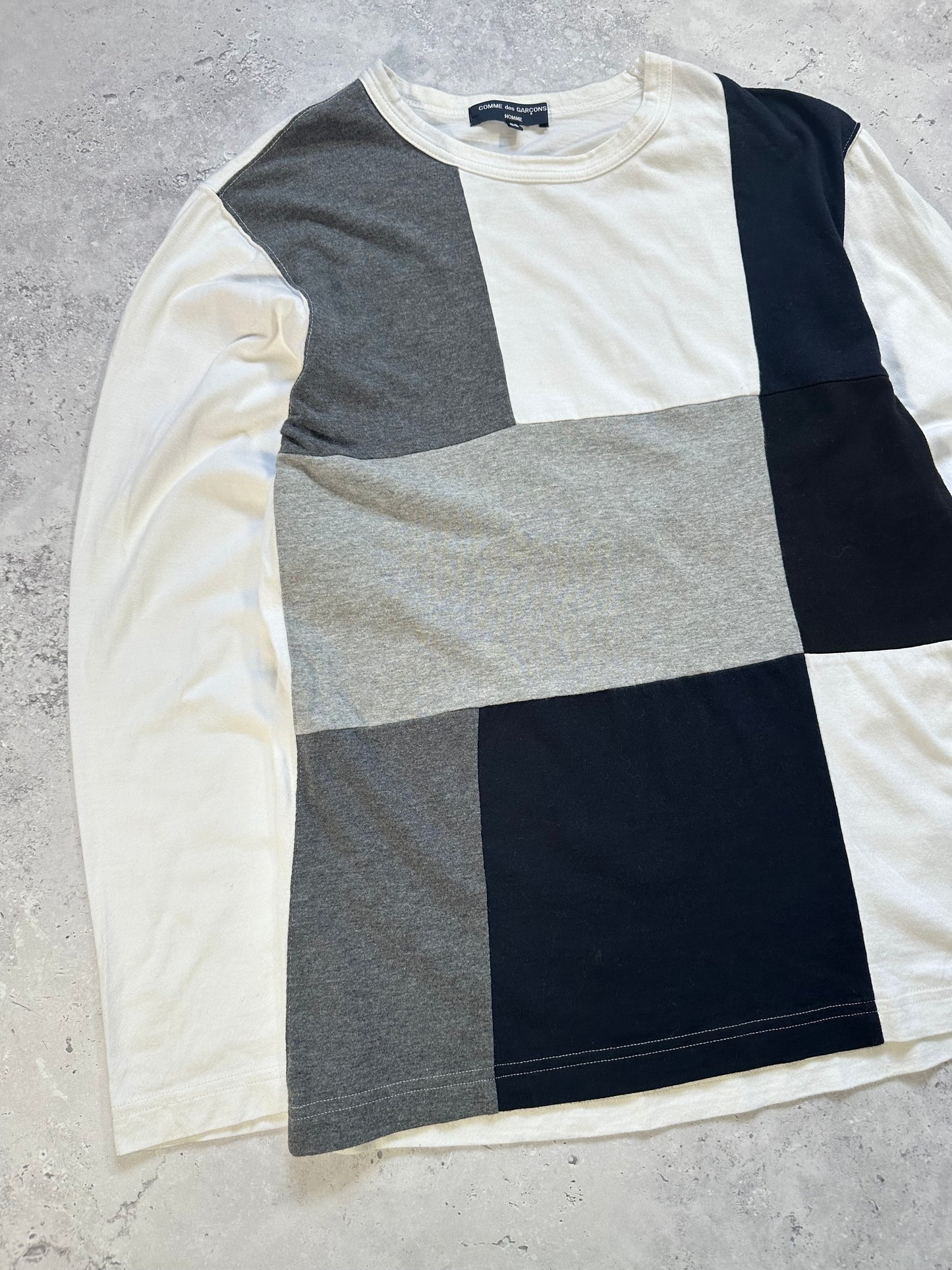 Comme Des Garçons Homme 2008 Reconstructed Patchwork Longsleeve T-shirt