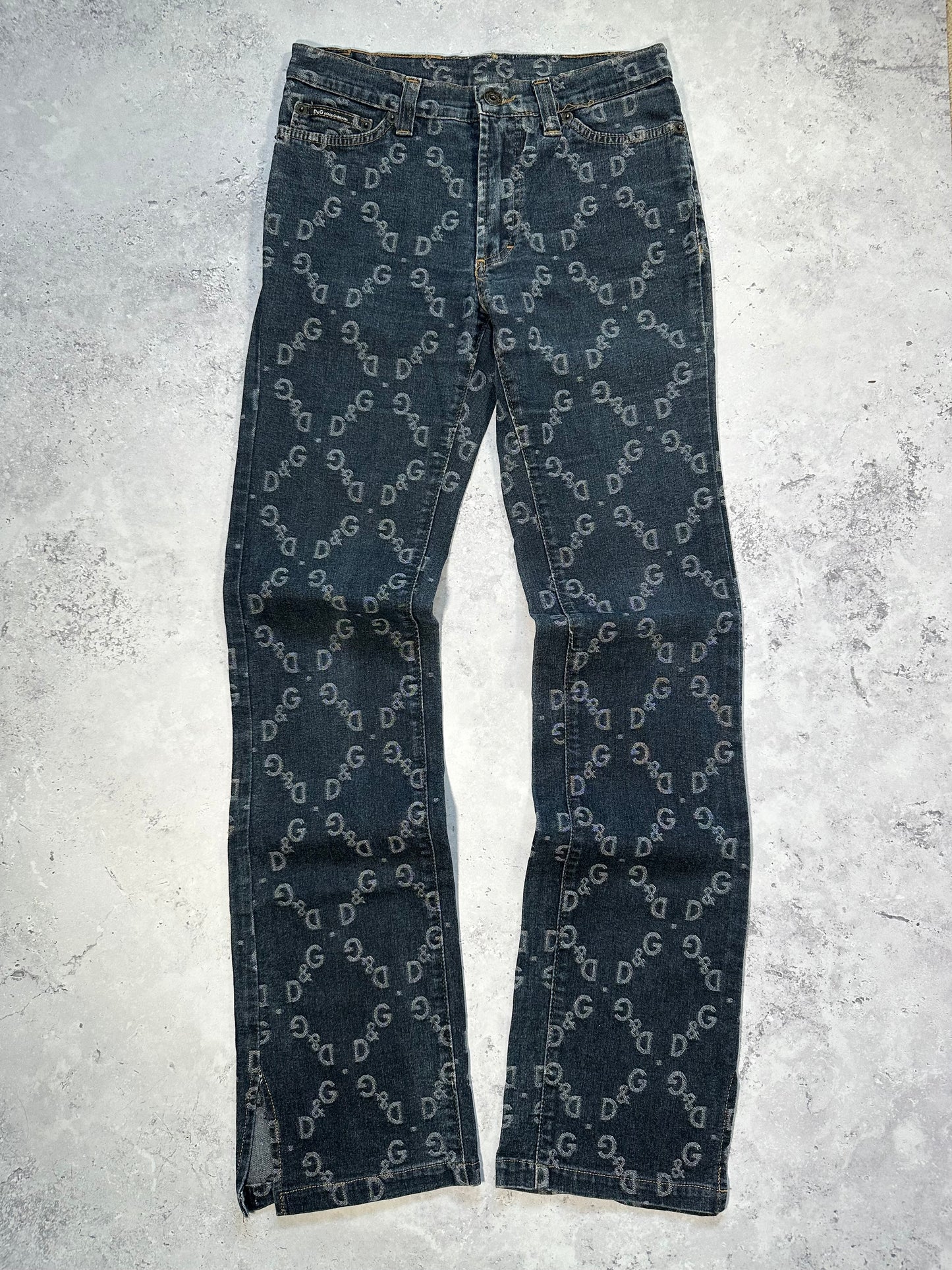 Dolce & Gabbana D&G 2003 Monogram Flared Jeans (W27 L31)