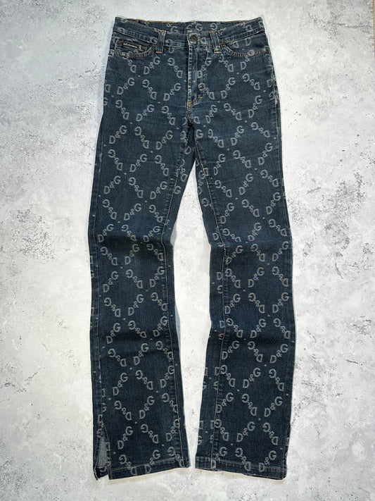 Dolce & Gabbana D&G 2003 Monogram Flared Jeans (W27 L31)