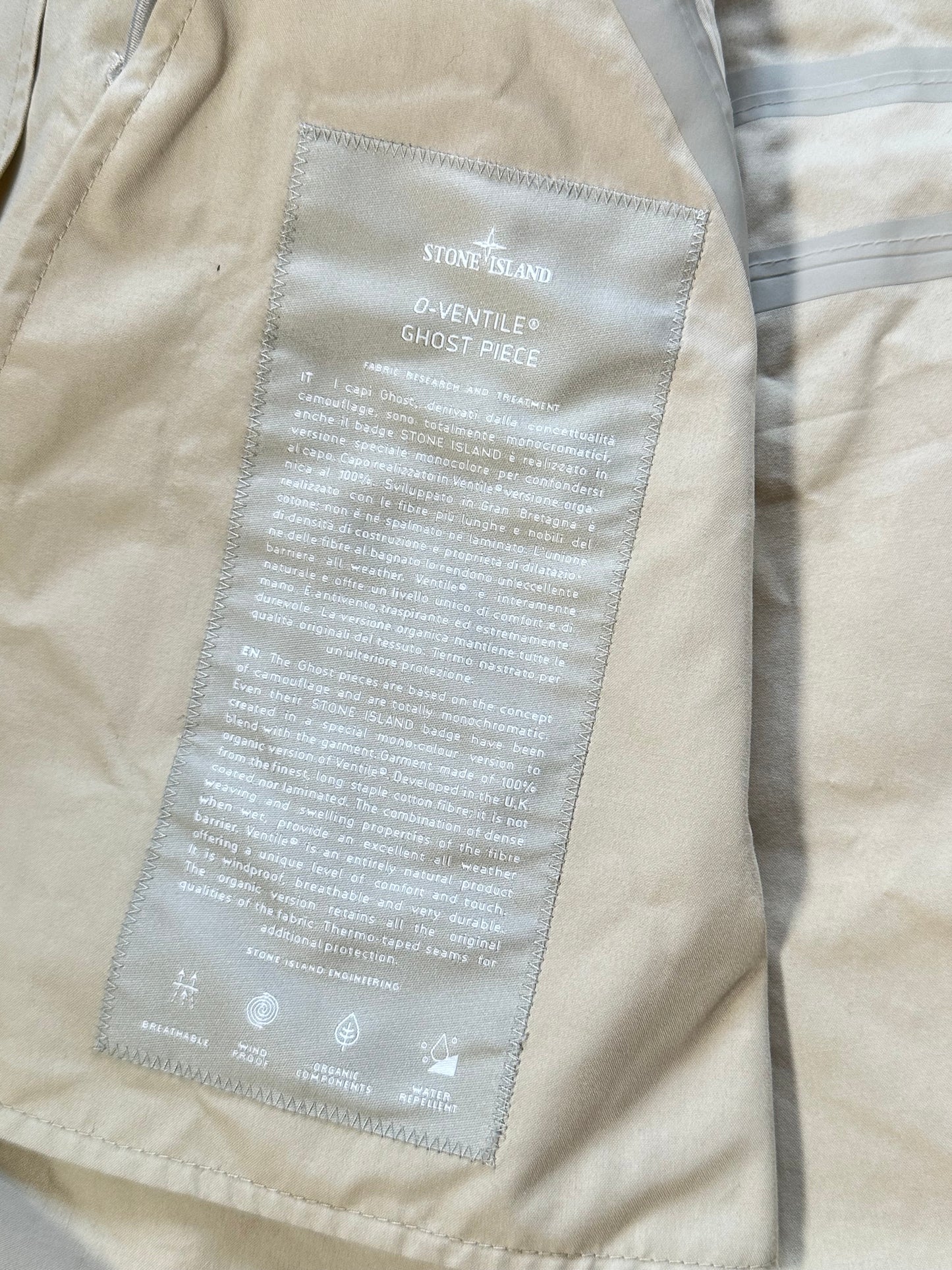 Stone Island SS2023 Ghost Piece O-Ventile Fishtail Parka Jacket (M / L)
