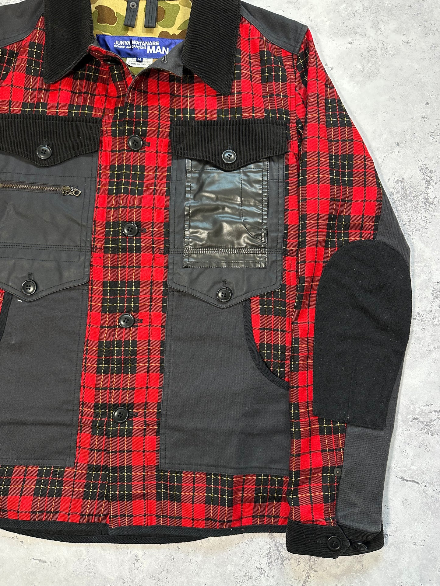 Junya Watanabe MAN Comme des Garçons x Hervier AD2014 Plaid Utility Jacket (M)