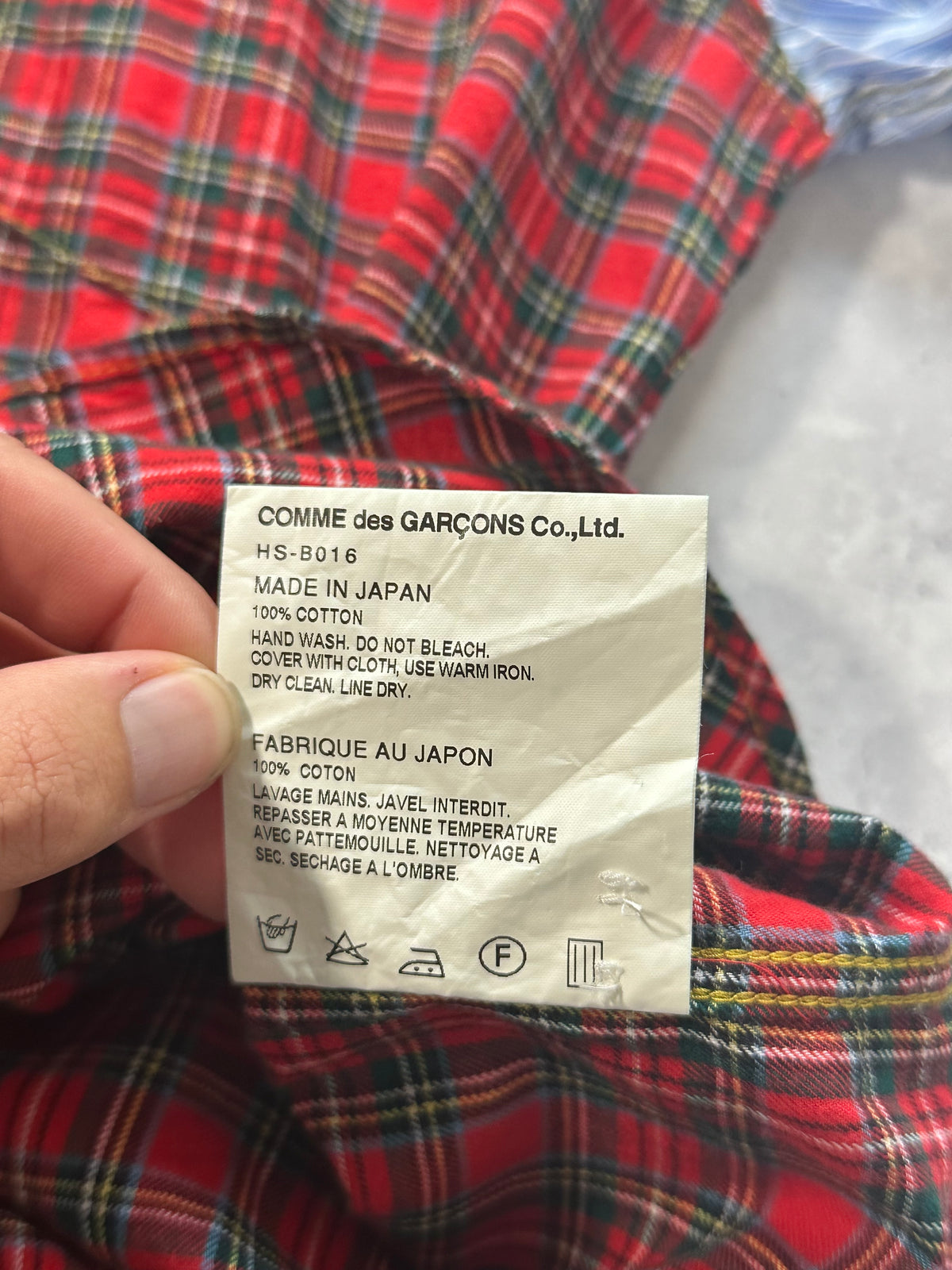 Comme des Garçons Homme AD2016 Plaid Longsleeve Shirt (S/M)