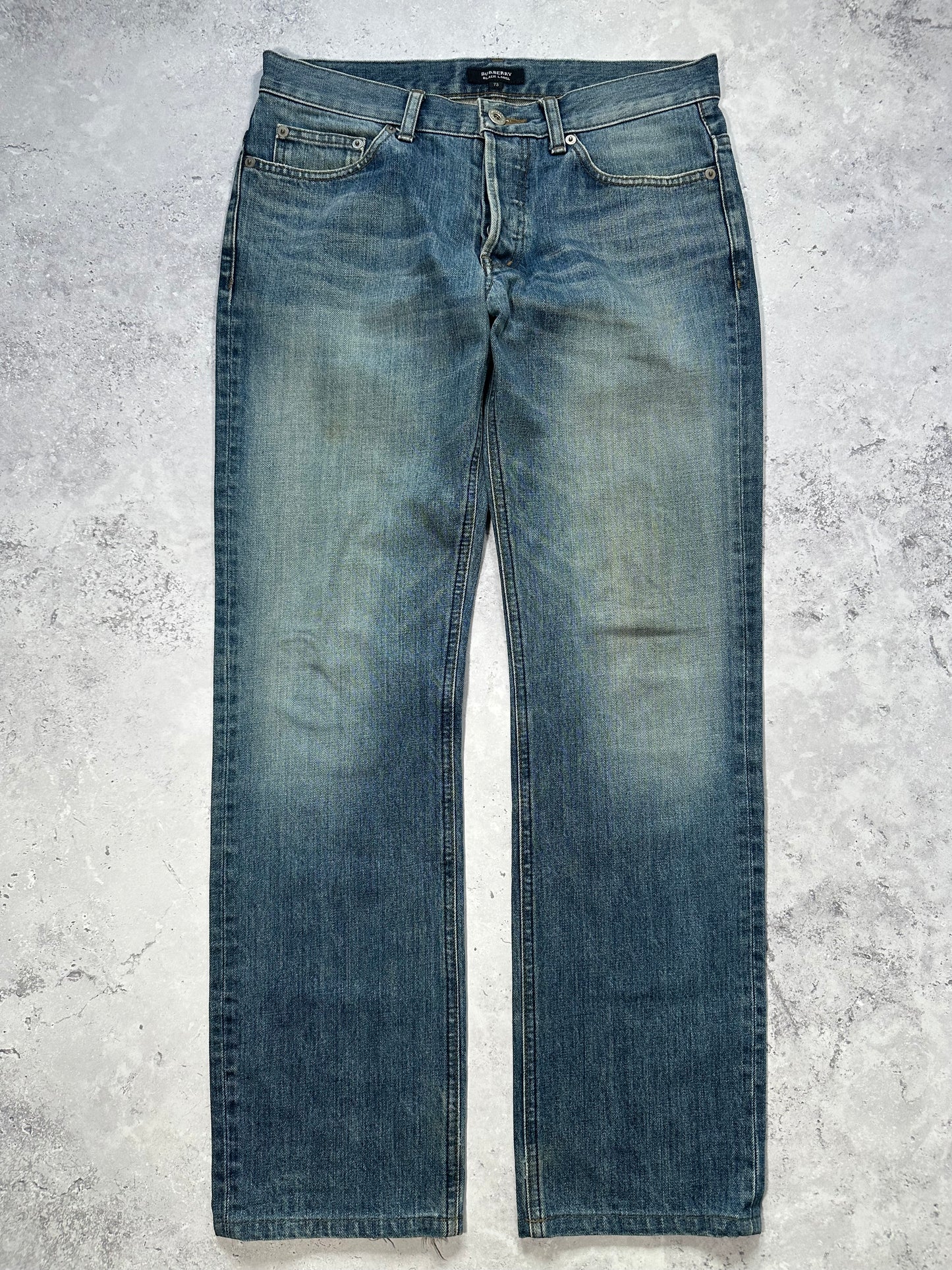 Burberry Black Label 2008 Embroidered Pocket Check Jeans (W29”/73cm)