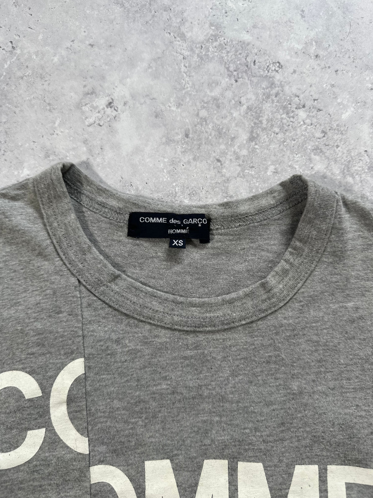 Comme des Garçons Homme AD2011 Big Spellout Reconstructed Tshirt (XS)