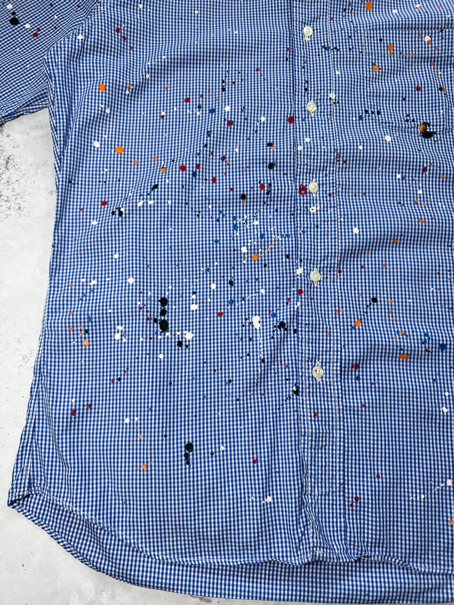 Comme des Garçons Homme x Individualized Shirts AD2014 Paint Splatter Gingham Shirt (S/M)