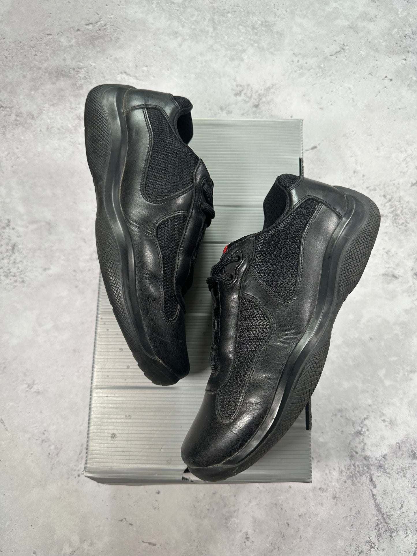 Prada America’s Cup Sneakers in Black (UK8, can fit 9.)