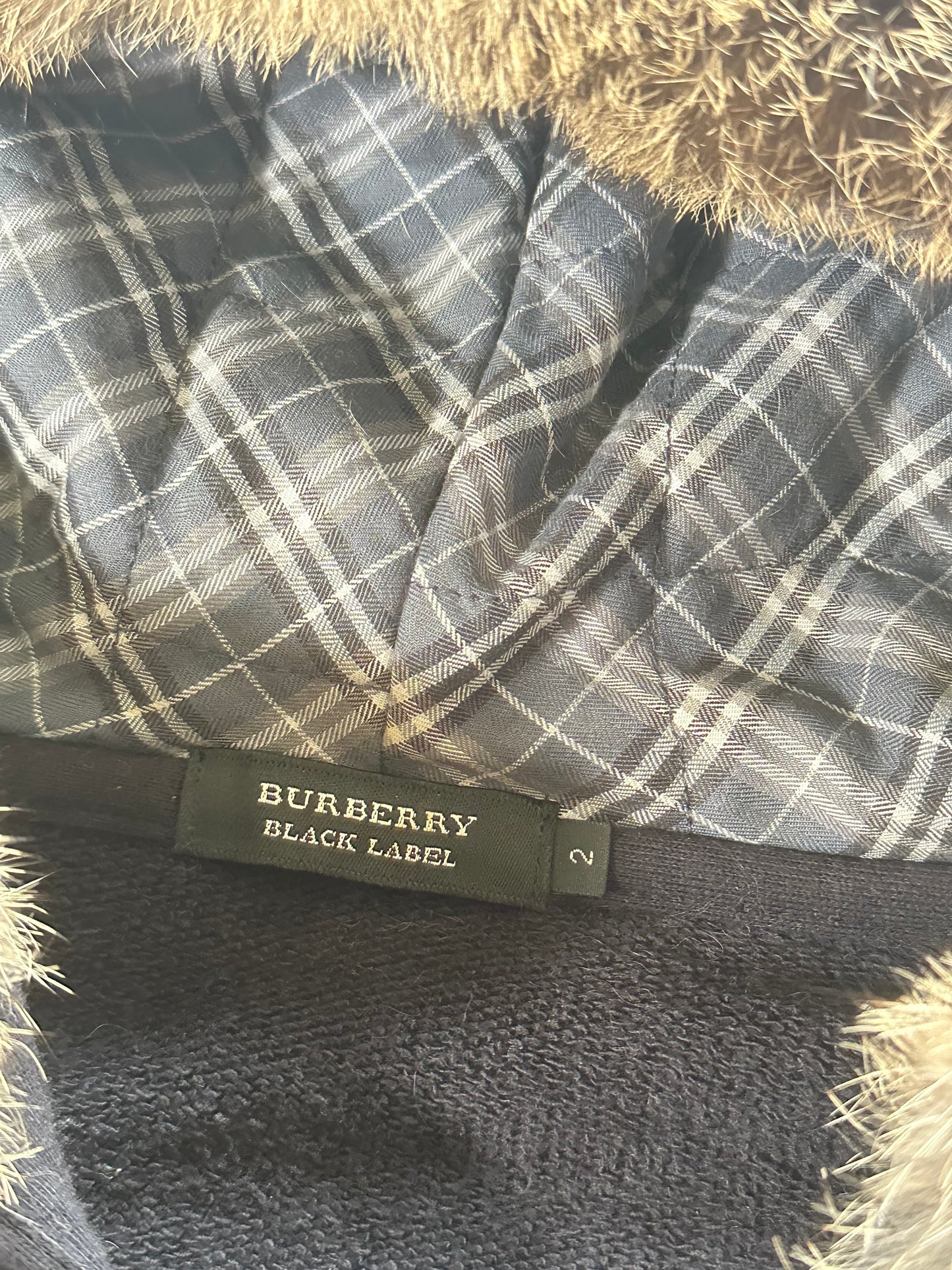 Burberry Black Label 2007 Fur Hood Zip Hoodie (S)