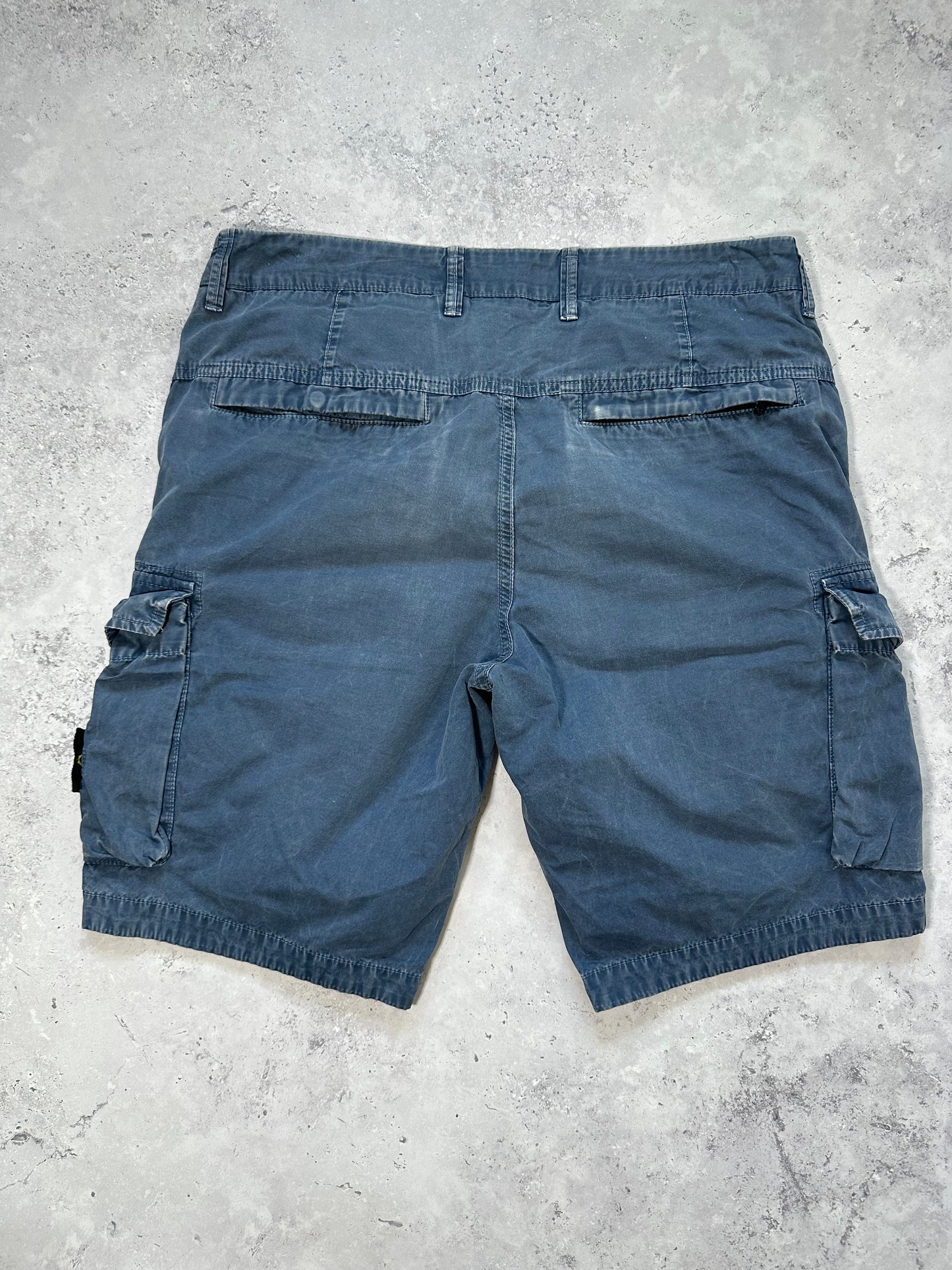 Stone Island Cargo Cotton Canvas Shorts in Blue (W34-35”)