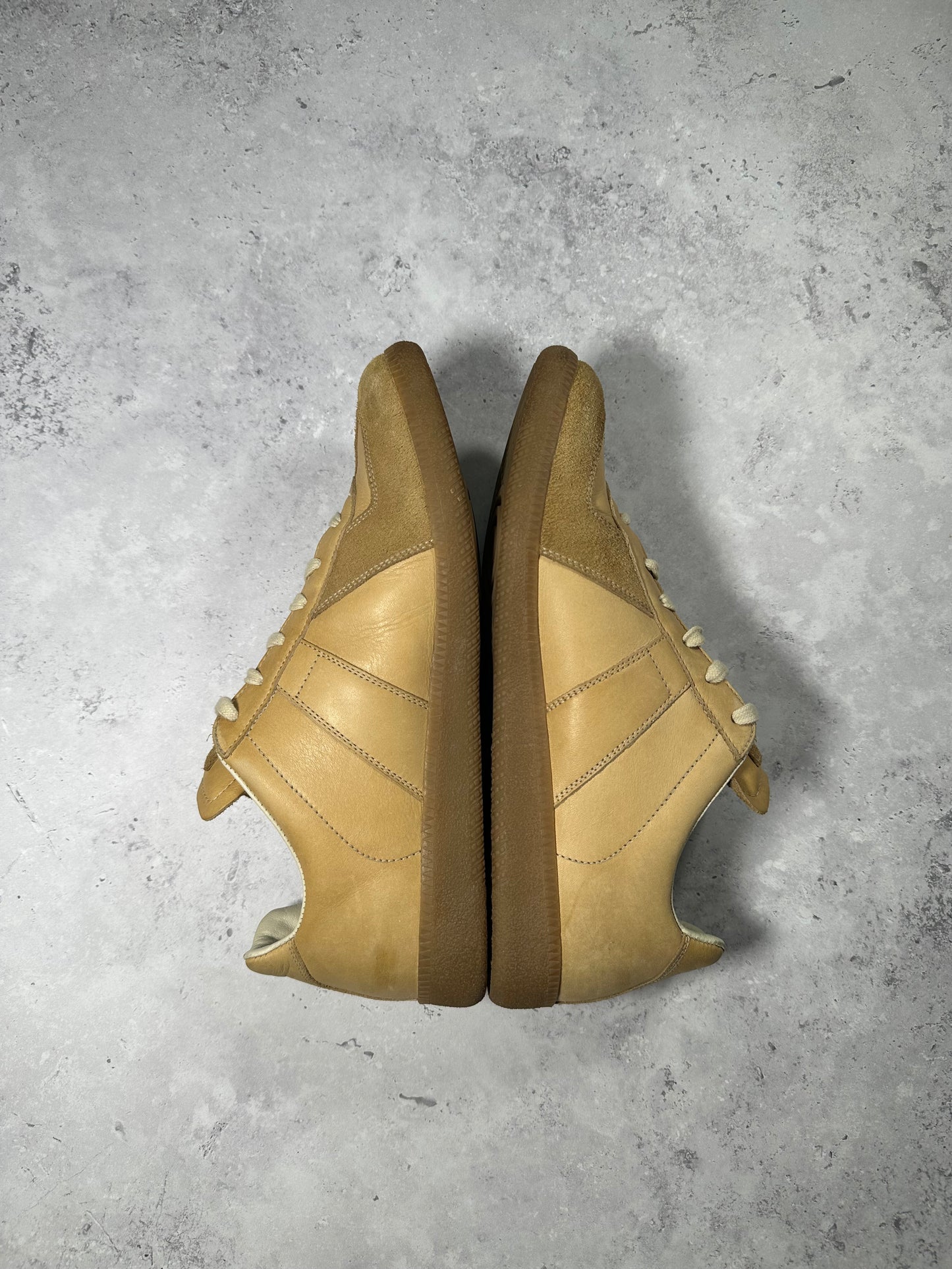 Maison Margiela GAT Natural Tan Leather Low Sneakers EU43