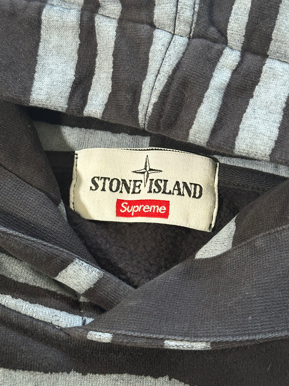 Stone Island x Supreme 2020 Striped Pullover Hoodie (M)