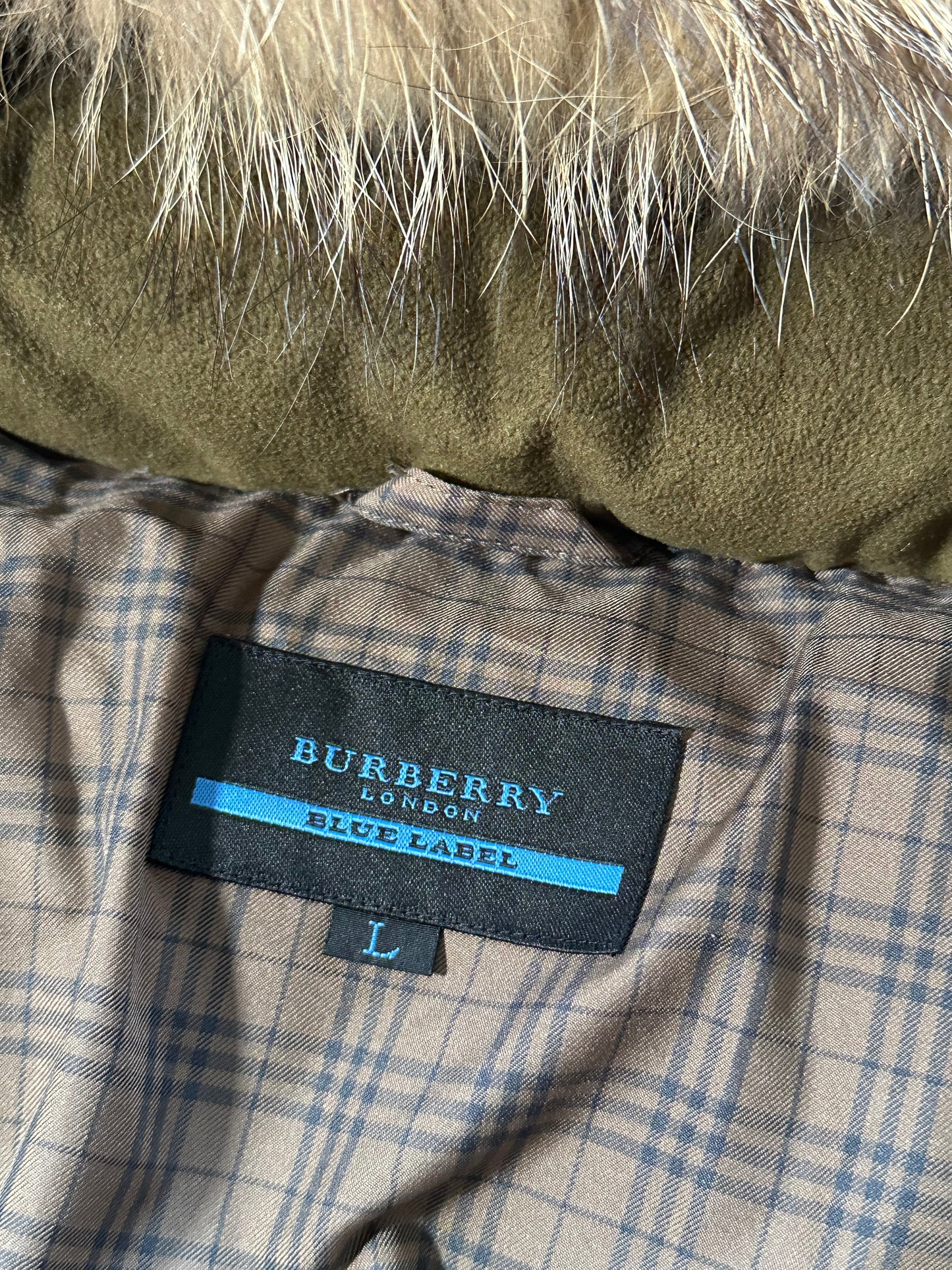 Burberry Blue Label Fur Trim Down Puffer Jacket (M)