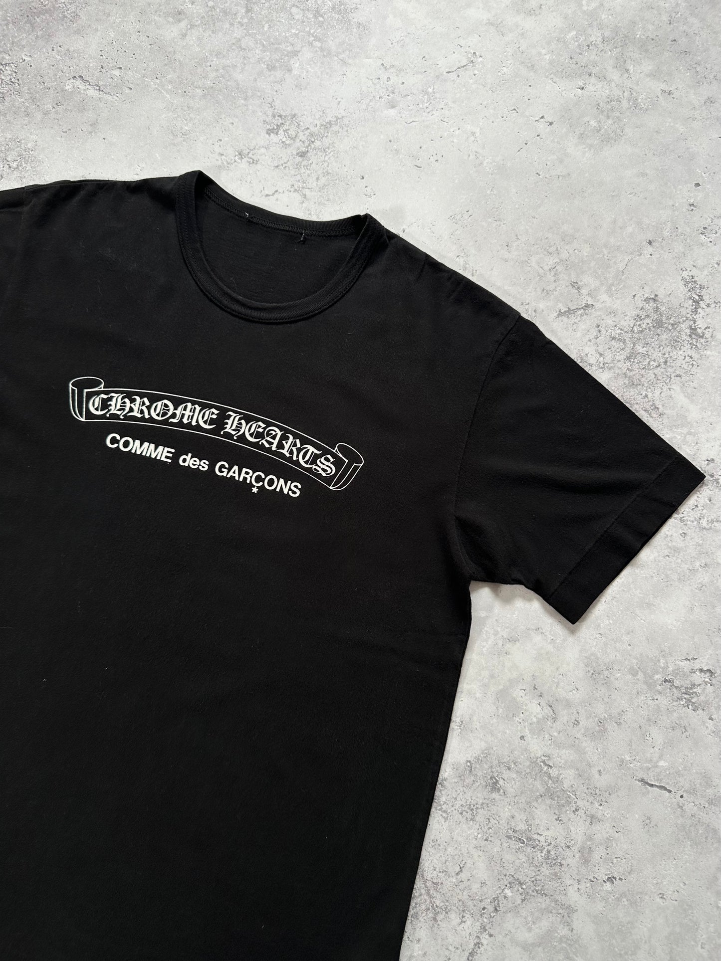 Comme des Garçons x Chrome Hearts AD2007 Scroll Spellout Tshirt (S)
