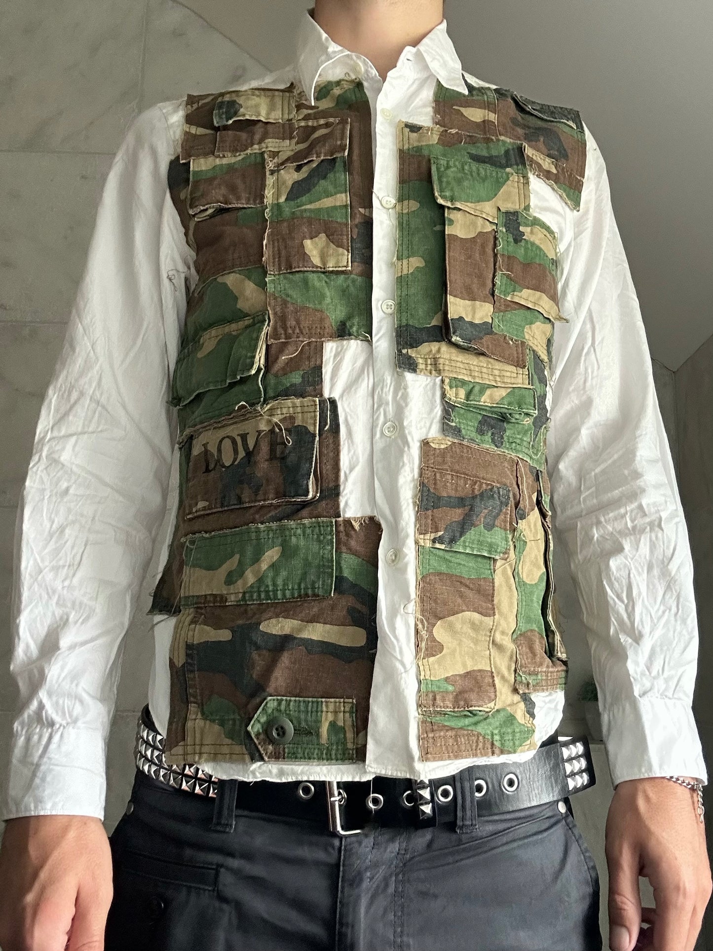 Junya Watanabe MAN Comme des Garçons AD2006 Heavy Camo Patchwork Longsleeve Shirt (S-M)