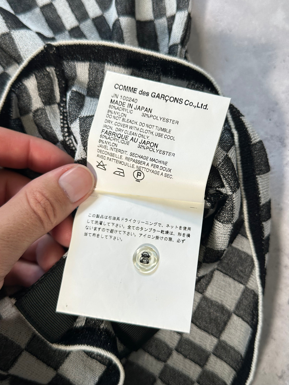 Junya Watanabe Comme des Garçons AD2000 Checkered Knit Cardigan Tshirt