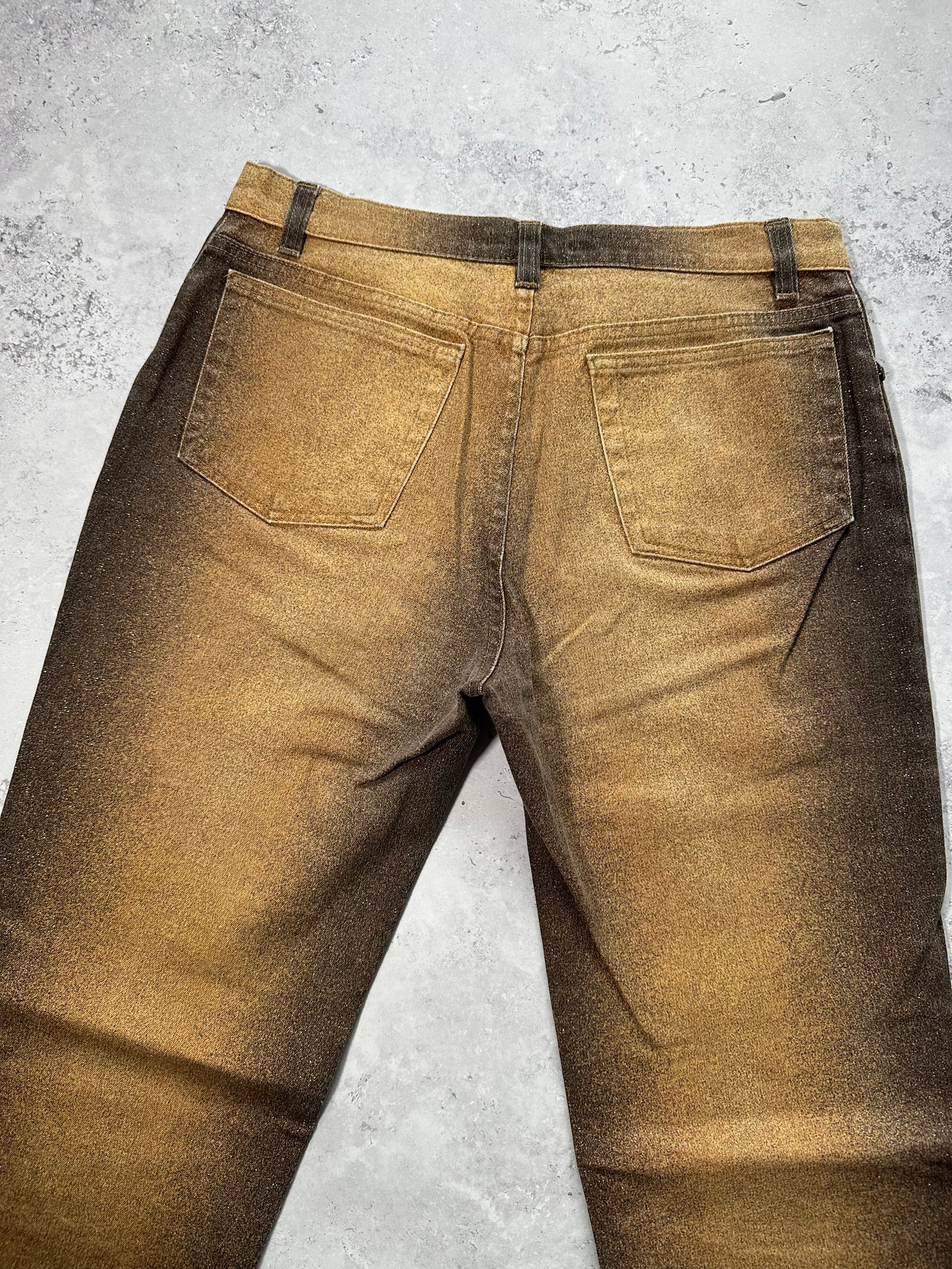 Roberto Cavalli 2002 Gradient Foil Straight Leg Jeans (W30 L31)