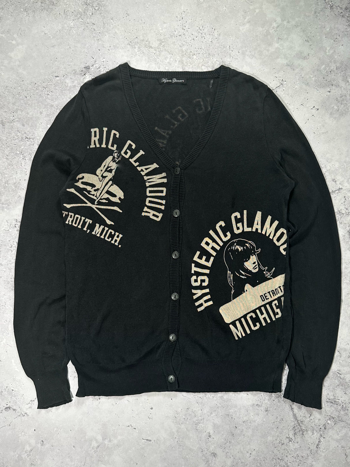 Hysteric Glamour 2005 College Logo ‘Too Drunk To Fuck’ Cardigan (S)