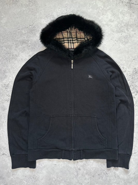 Burberry Black Label Fur Hood Zip Hoodie (S)